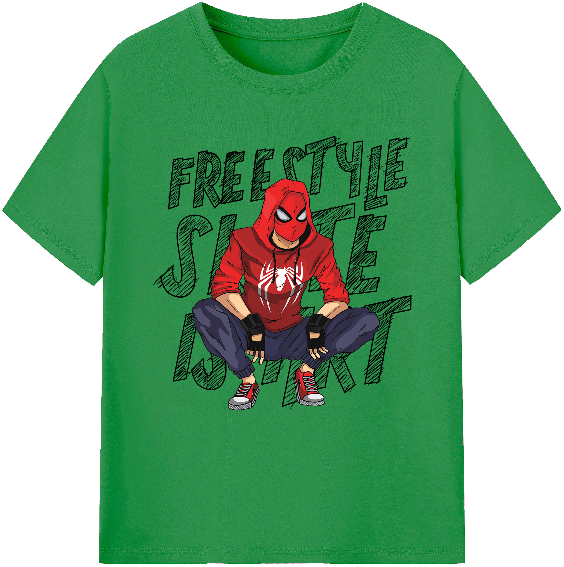 （画像用） Spider Man スパイダーマン レディースカジュアルプリントTシャツ（綿100％）