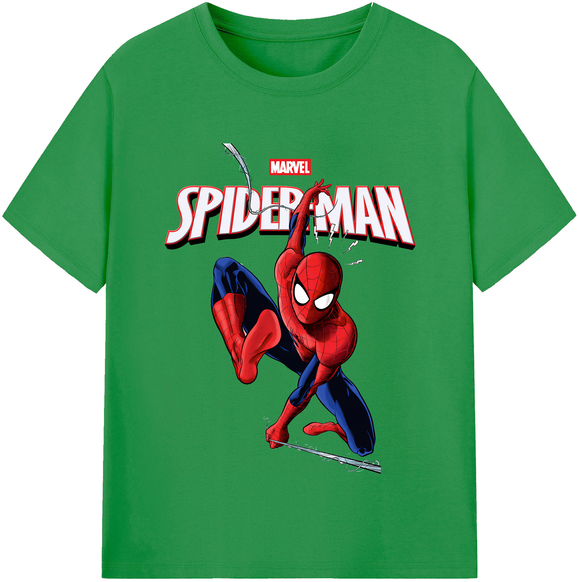 （画像用） Spider Man スパイダーマン レディースカジュアルプリントTシャツ（綿100％）