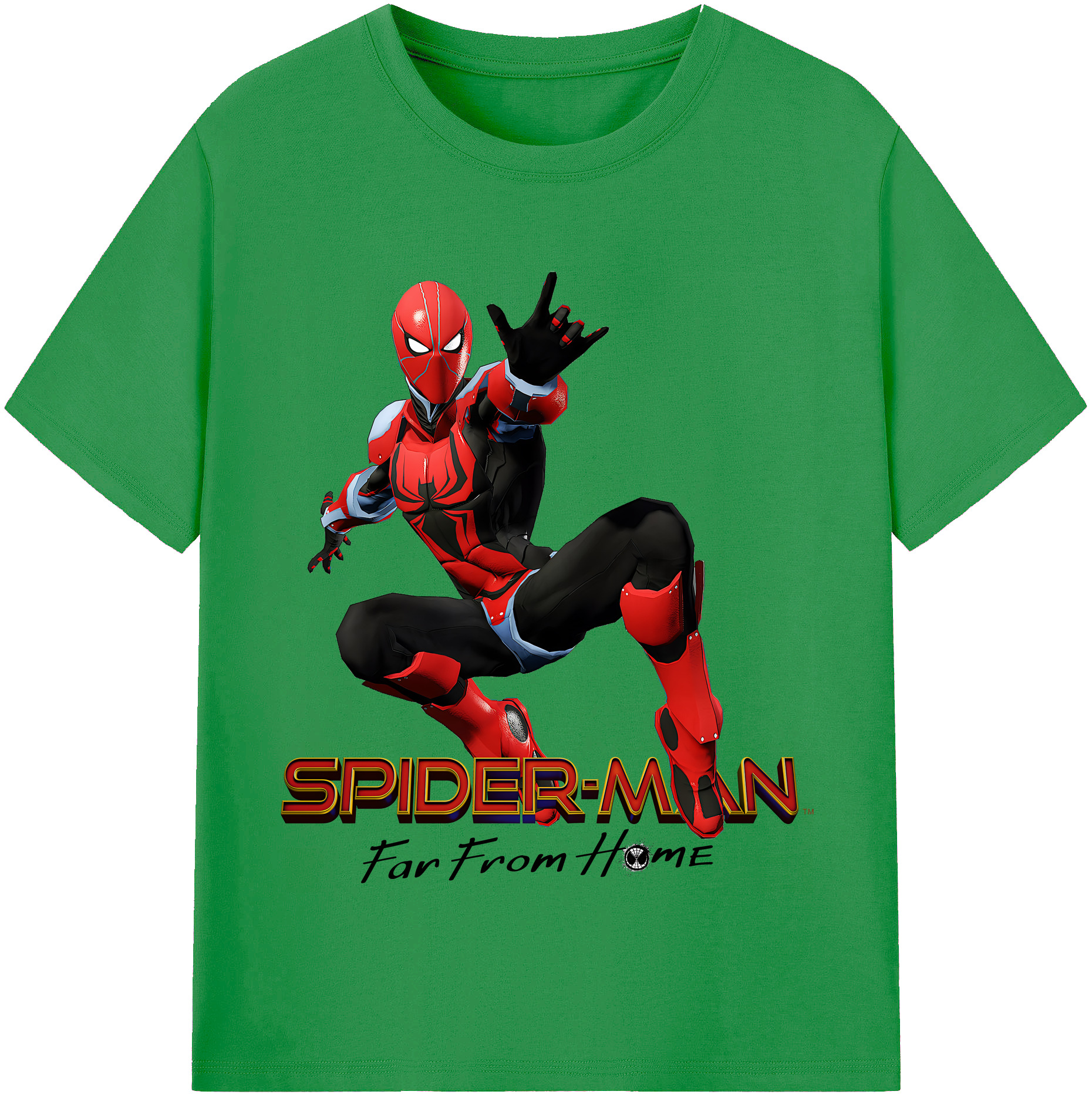 （画像用） Spider Man スパイダーマン レディースカジュアルプリントTシャツ（綿100％）