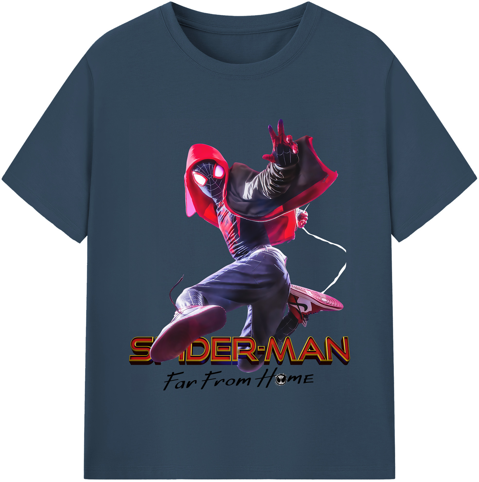 （画像用） Spider Man スパイダーマン レディースカジュアルプリントTシャツ（綿100％）