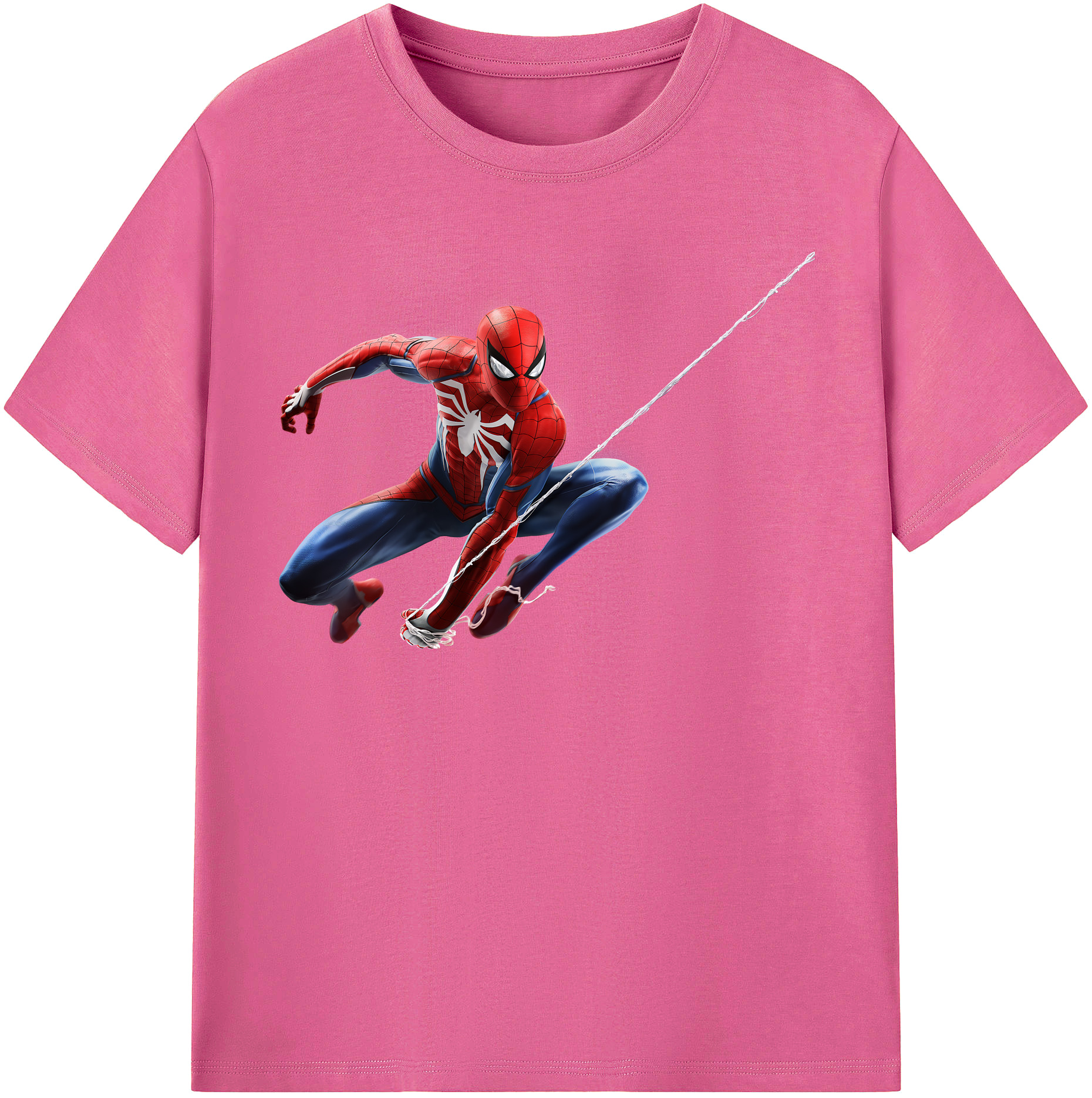 （画像用） Spider Man スパイダーマン レディースカジュアルプリントTシャツ（綿100％）