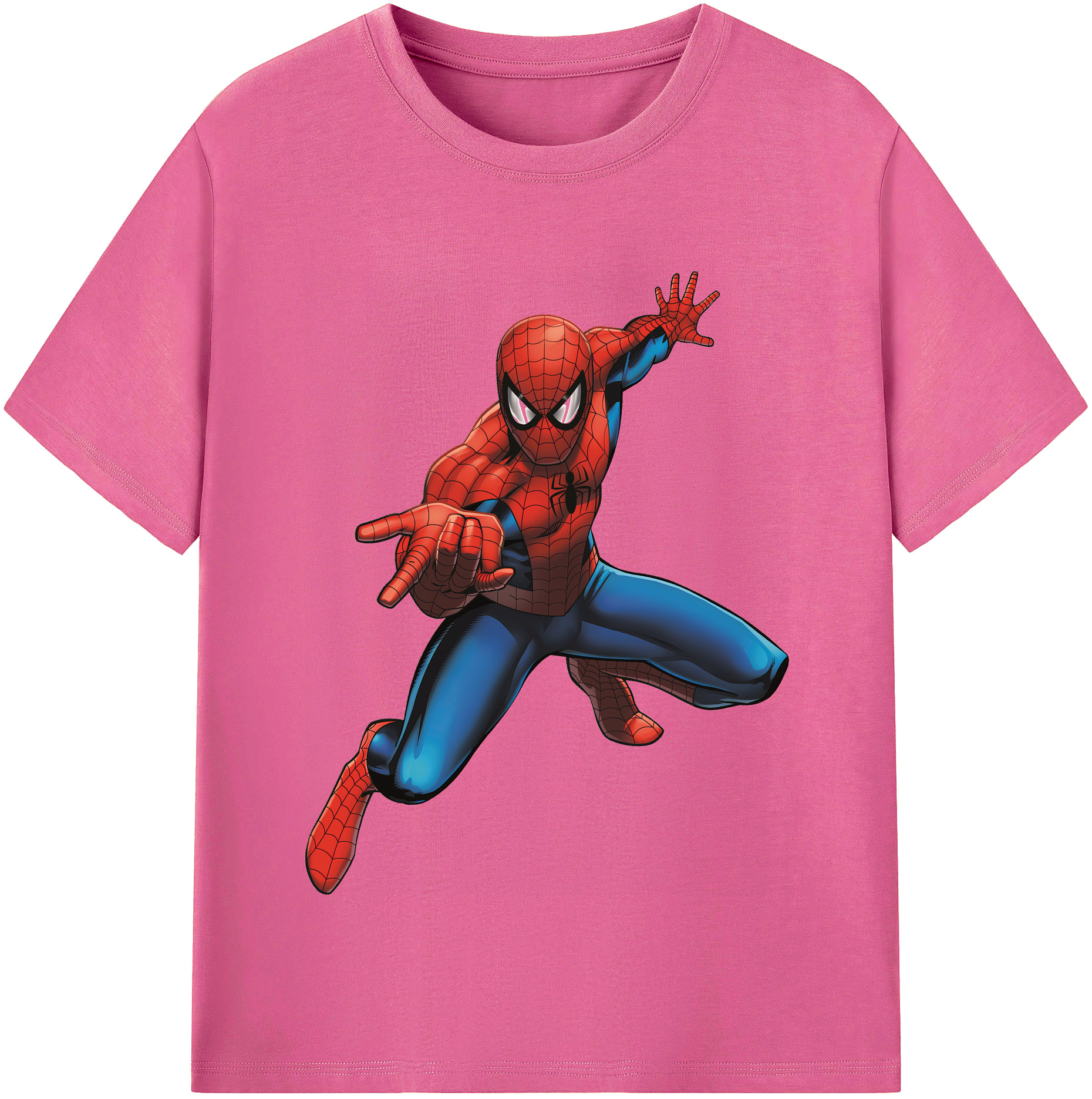 （画像用） Spider Man スパイダーマン レディースカジュアルプリントTシャツ（綿100％）
