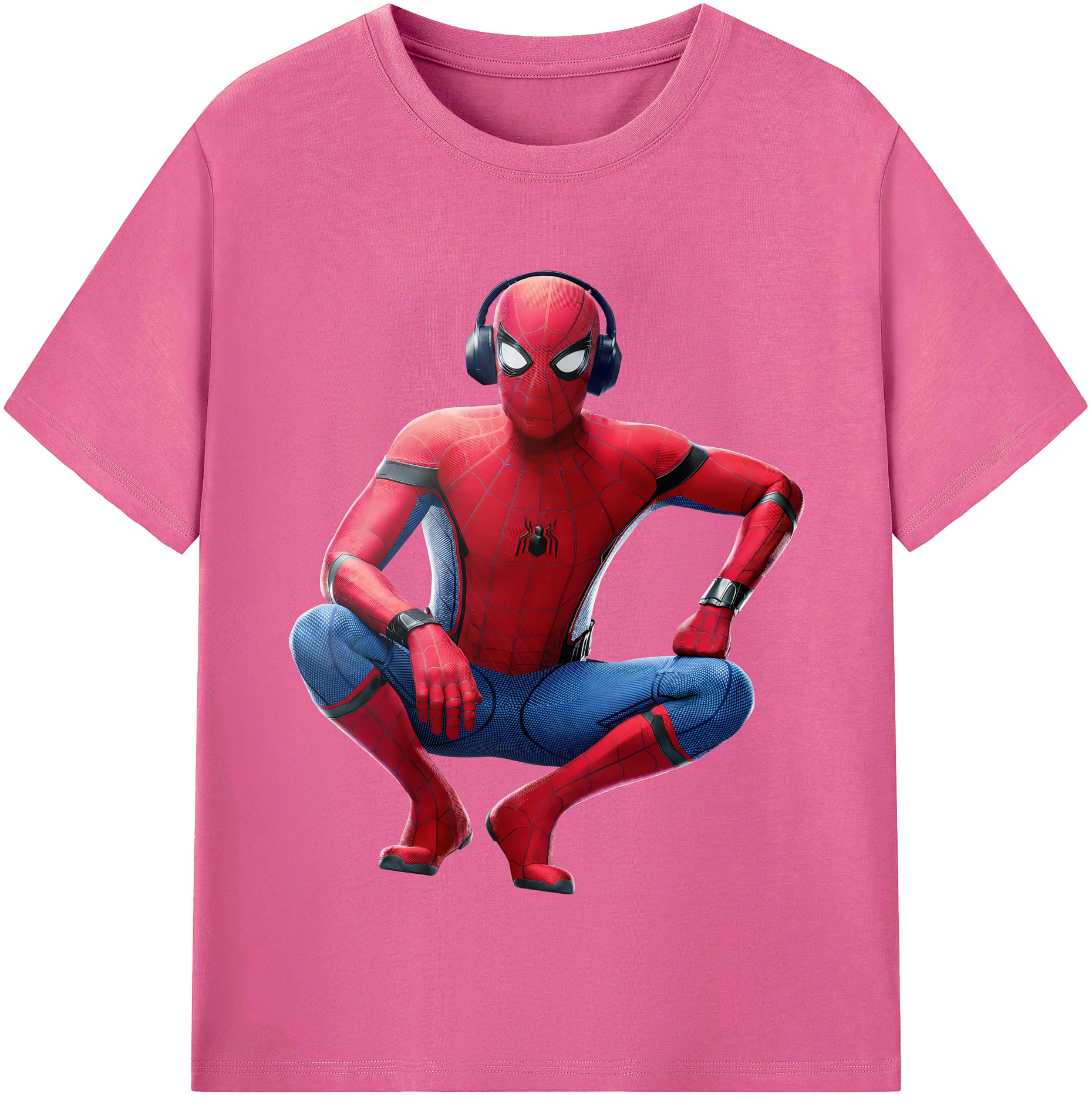 （画像用） Spider Man スパイダーマン レディースカジュアルプリントTシャツ（綿100％）