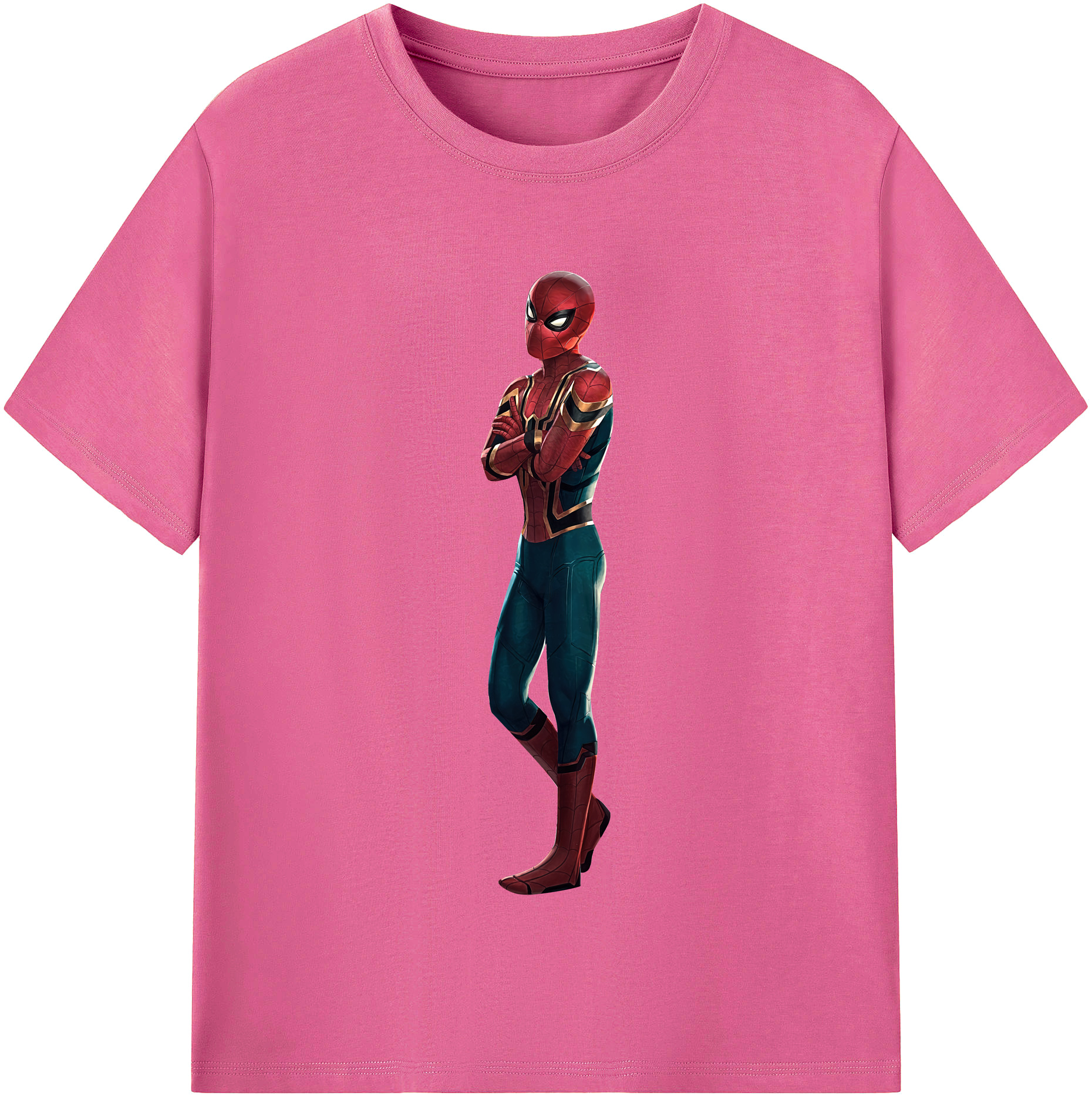 （画像用） Spider Man スパイダーマン レディースカジュアルプリントTシャツ（綿100％）