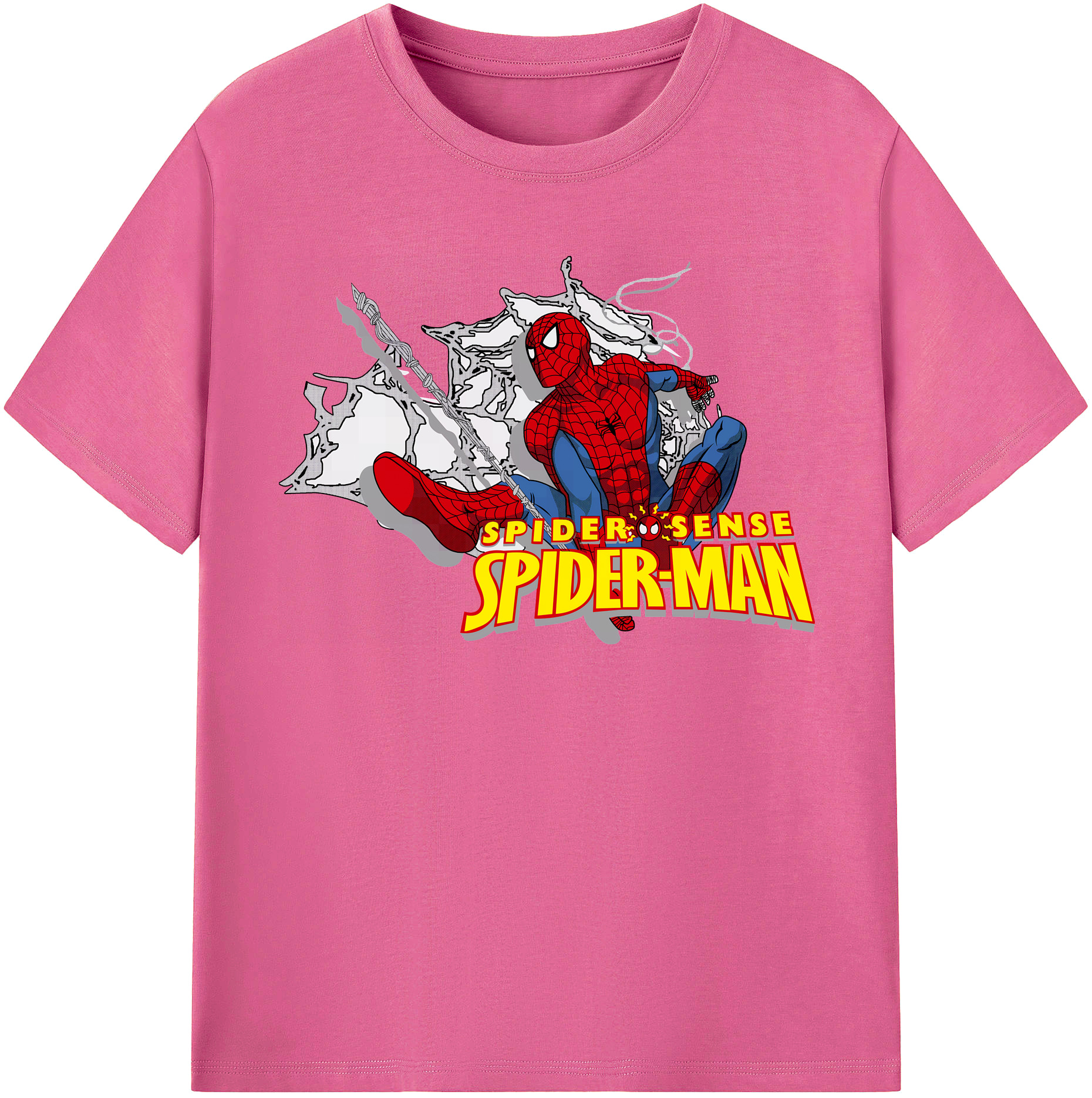 （画像用） Spider Man スパイダーマン レディースカジュアルプリントTシャツ（綿100％）