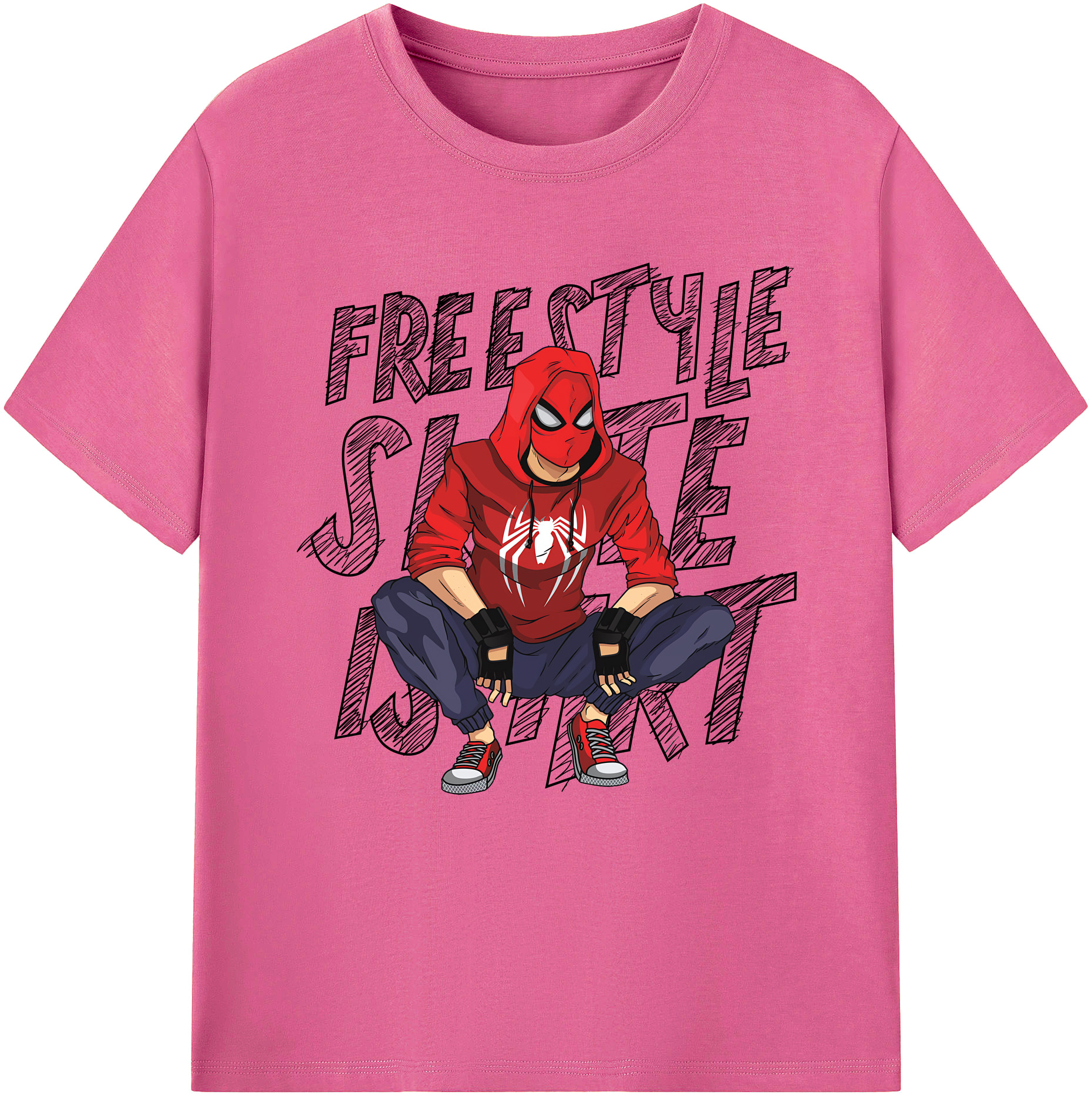 （画像用） Spider Man スパイダーマン レディースカジュアルプリントTシャツ（綿100％）
