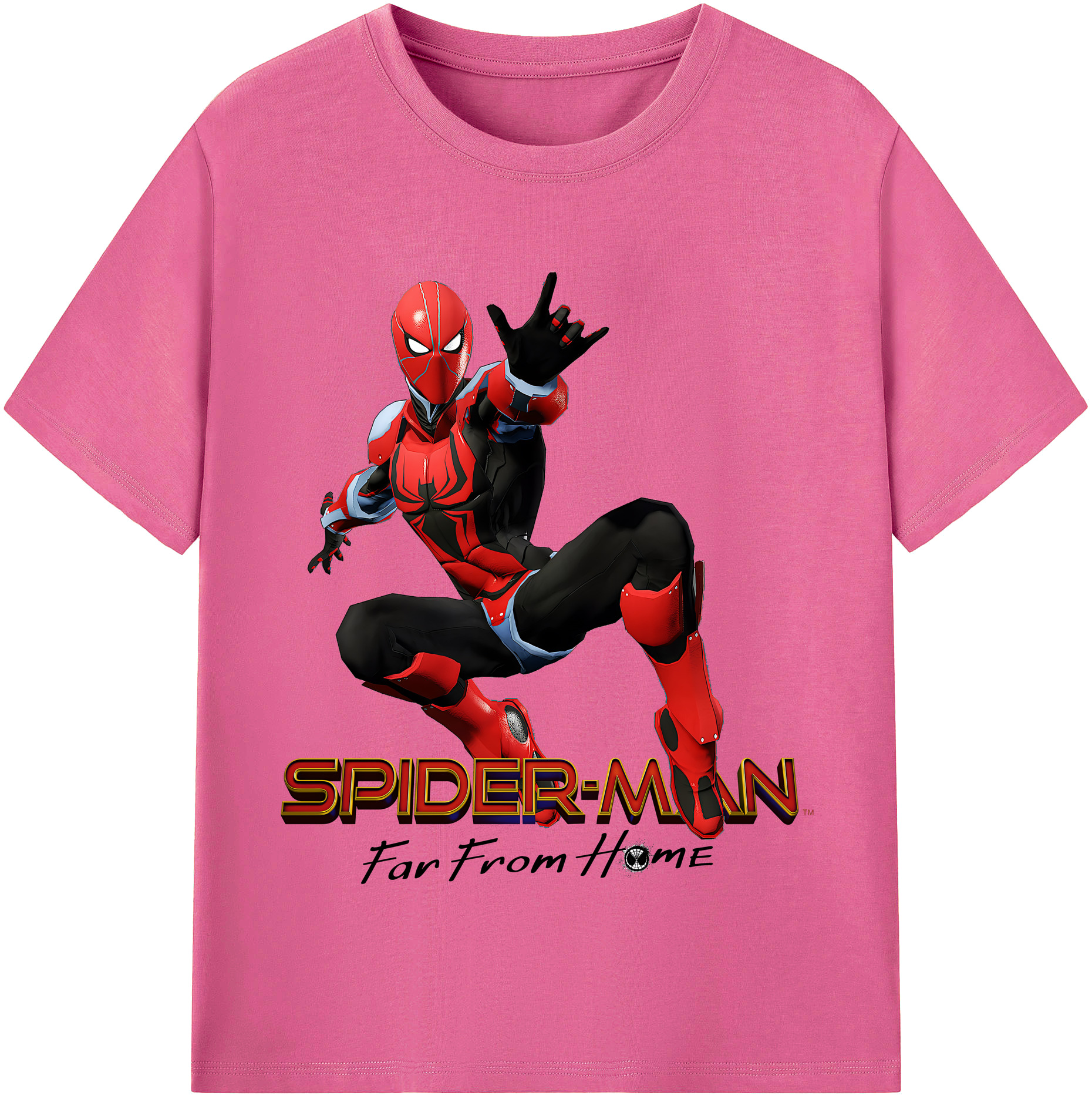 （画像用） Spider Man スパイダーマン レディースカジュアルプリントTシャツ（綿100％）