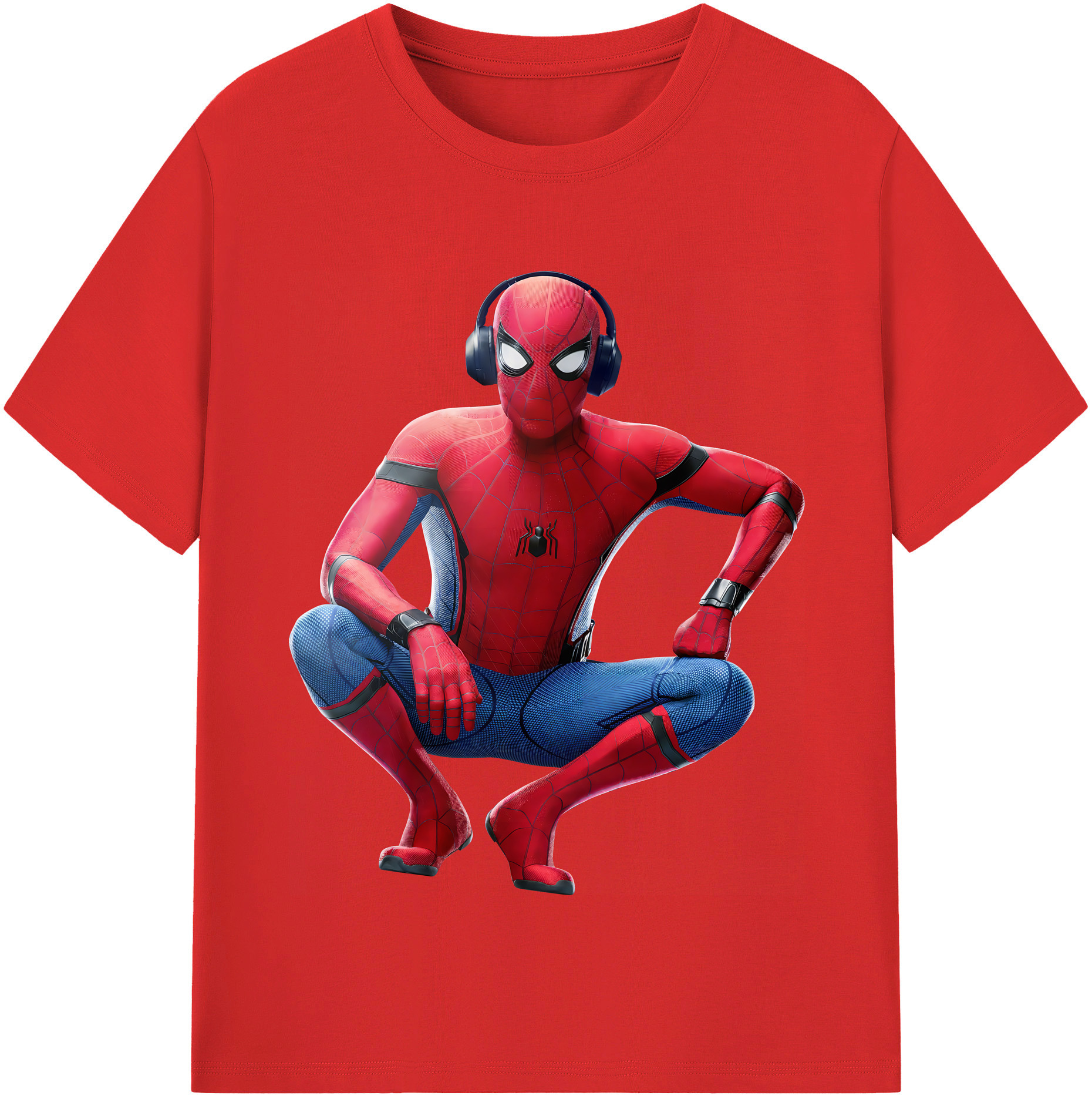 （画像用） Spider Man スパイダーマン レディースカジュアルプリントTシャツ（綿100％）