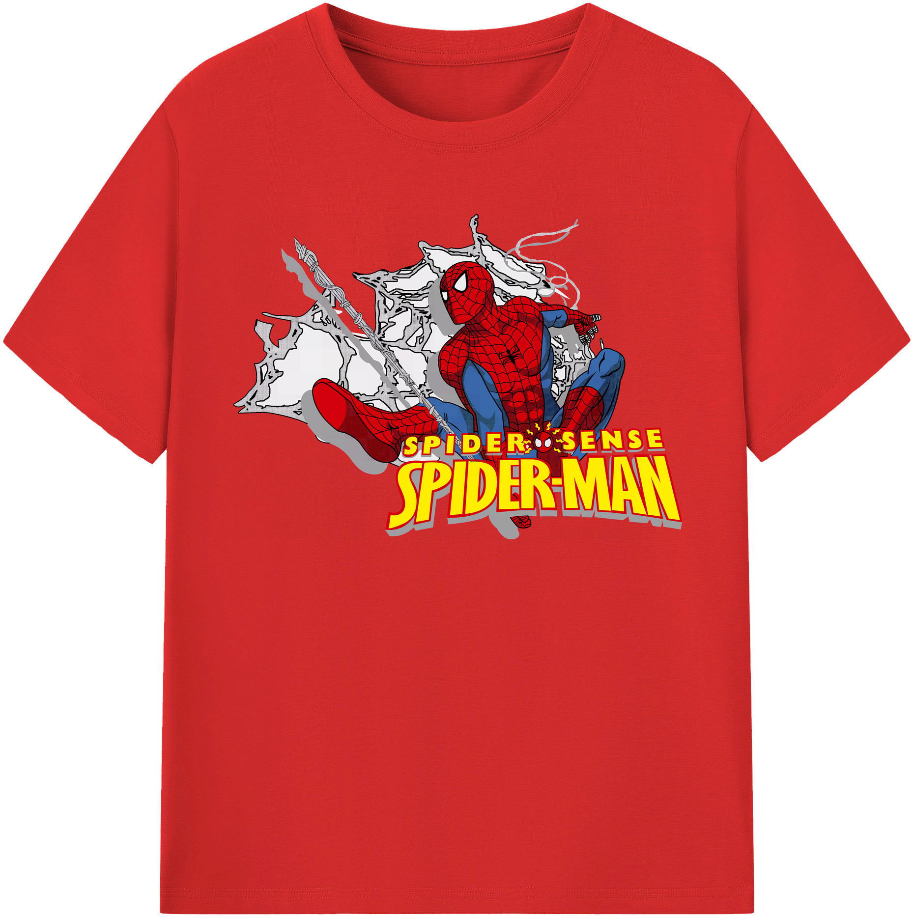 （画像用） Spider Man スパイダーマン レディースカジュアルプリントTシャツ（綿100％）