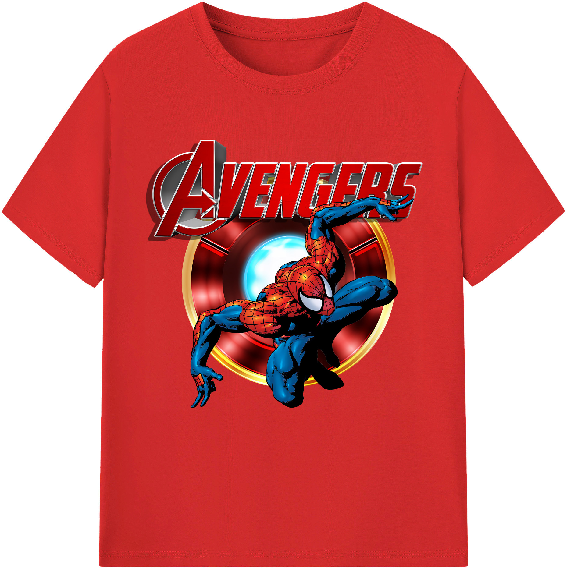 （画像用） Spider Man スパイダーマン レディースカジュアルプリントTシャツ（綿100％）
