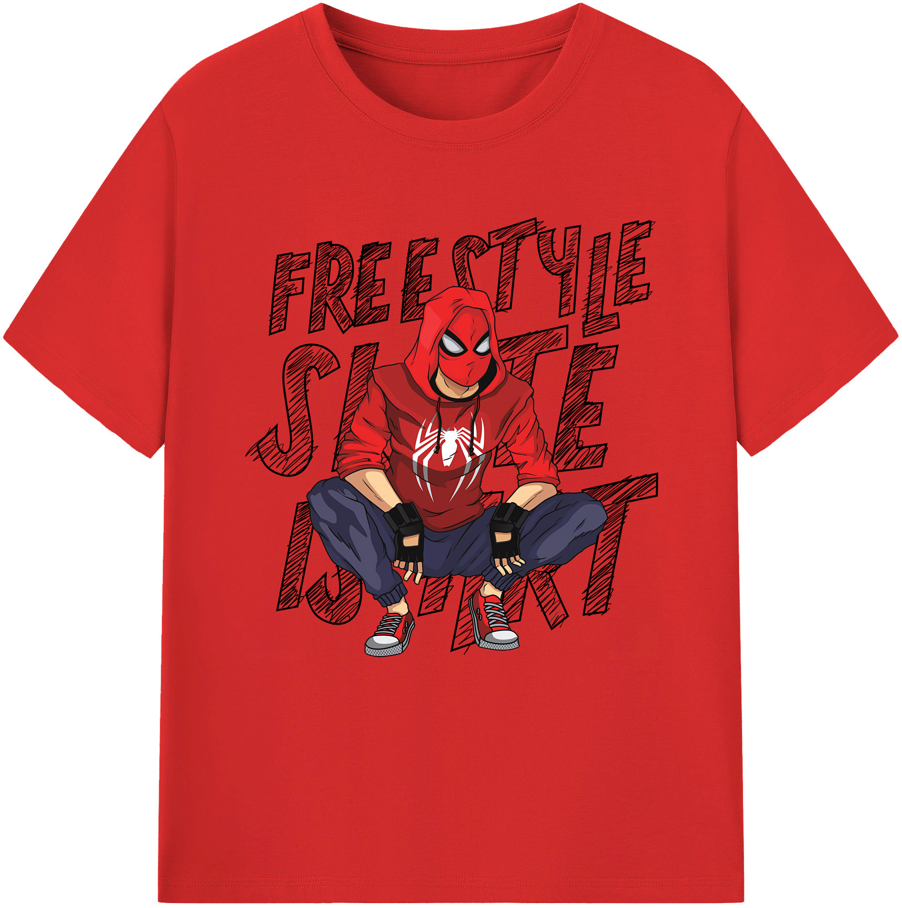 （画像用） Spider Man スパイダーマン レディースカジュアルプリントTシャツ（綿100％）