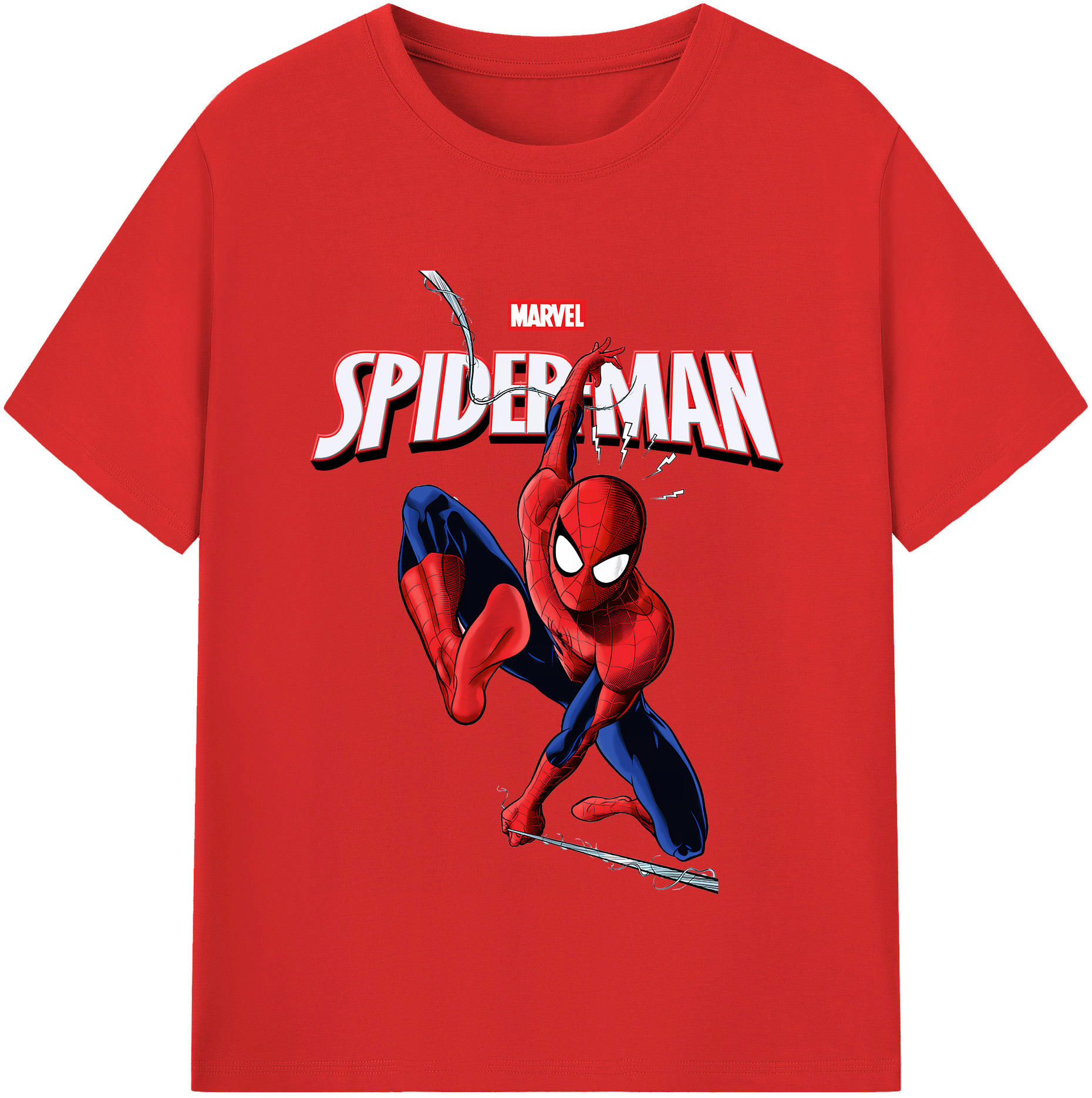 （画像用） Spider Man スパイダーマン レディースカジュアルプリントTシャツ（綿100％）