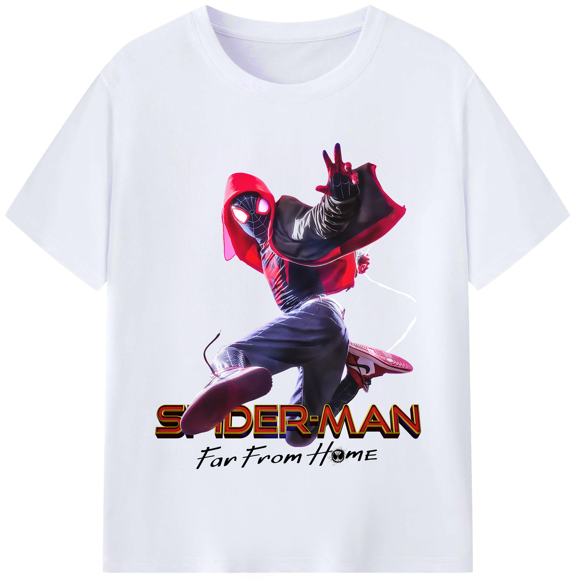 （画像用） Spider Man スパイダーマン レディースカジュアルプリントTシャツ（綿100％）