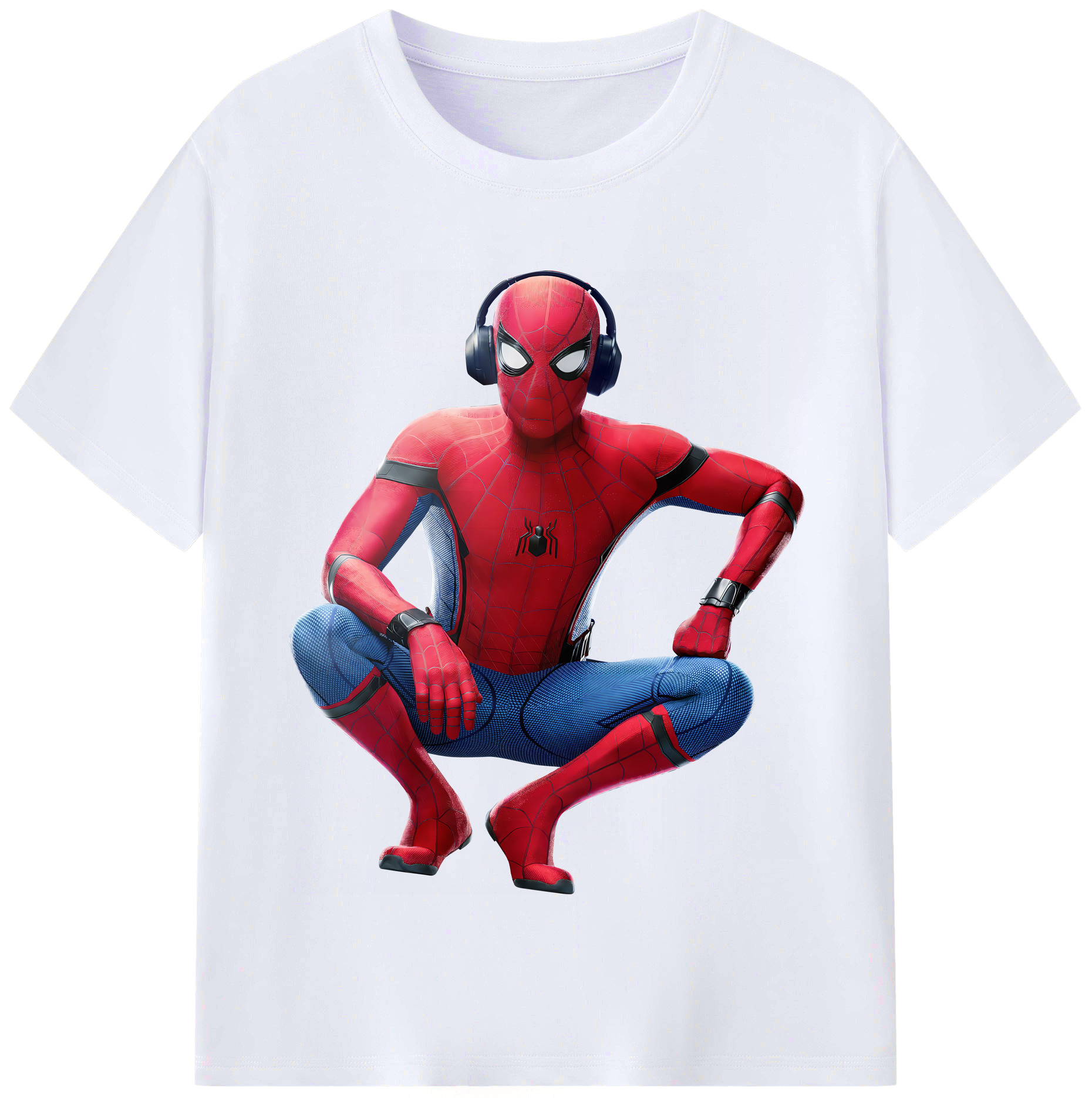 （画像用） Spider Man スパイダーマン レディースカジュアルプリントTシャツ（綿100％）
