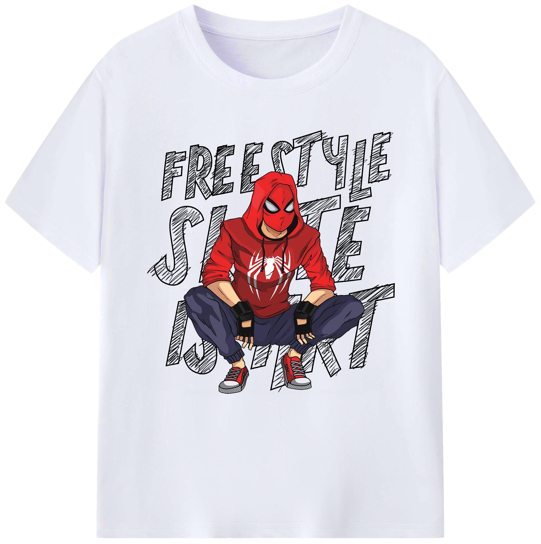 （画像用） Spider Man スパイダーマン レディースカジュアルプリントTシャツ（綿100％）