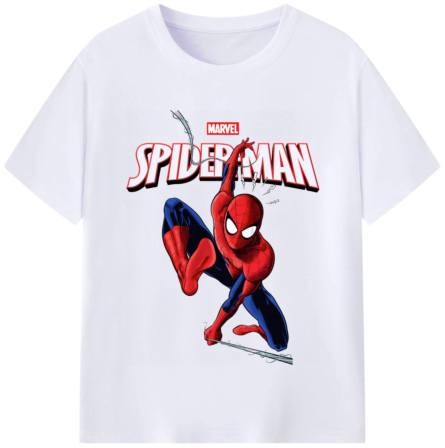（画像用） Spider Man スパイダーマン レディースカジュアルプリントTシャツ（綿100％）