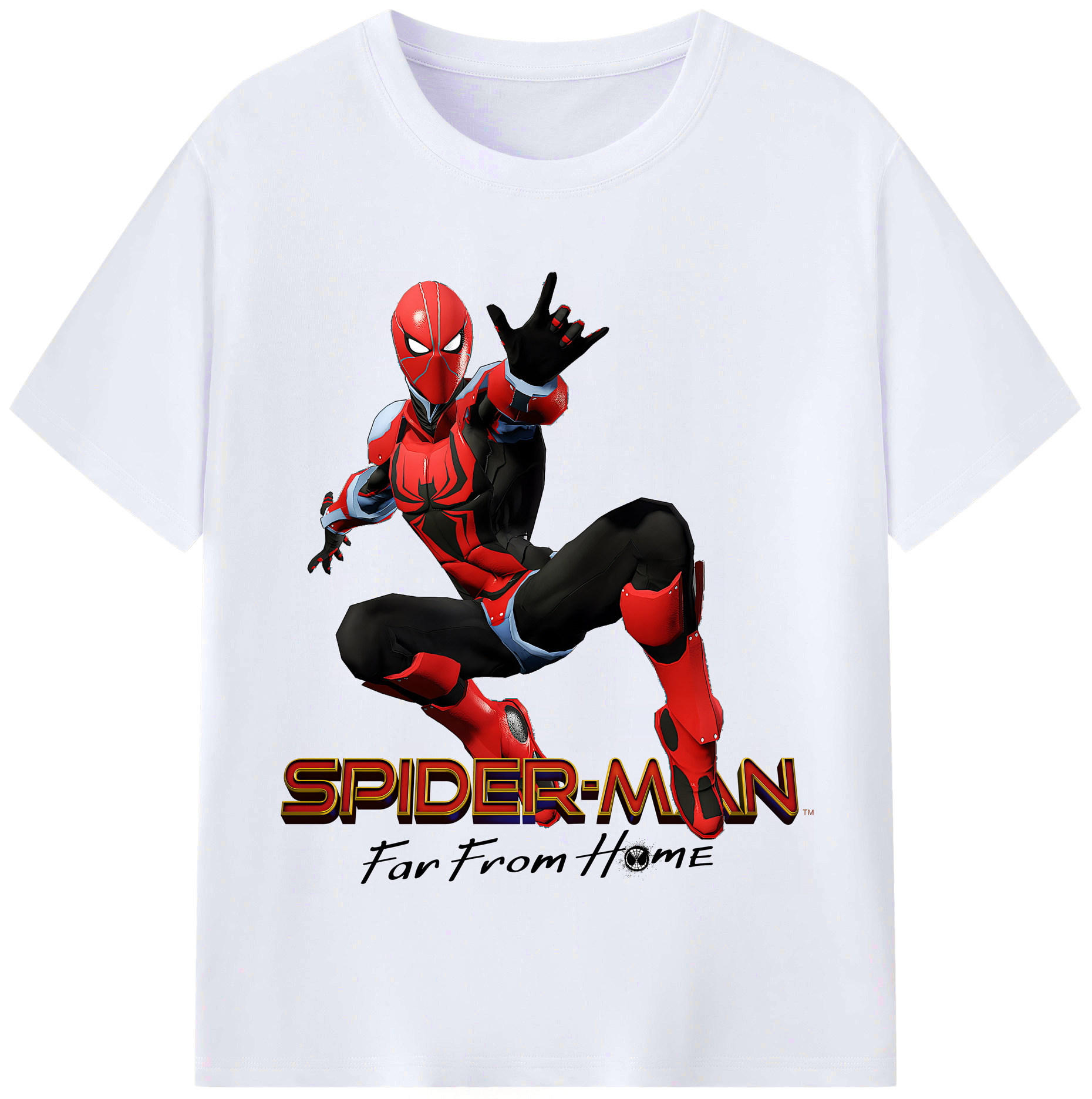 （画像用） Spider Man スパイダーマン レディースカジュアルプリントTシャツ（綿100％）