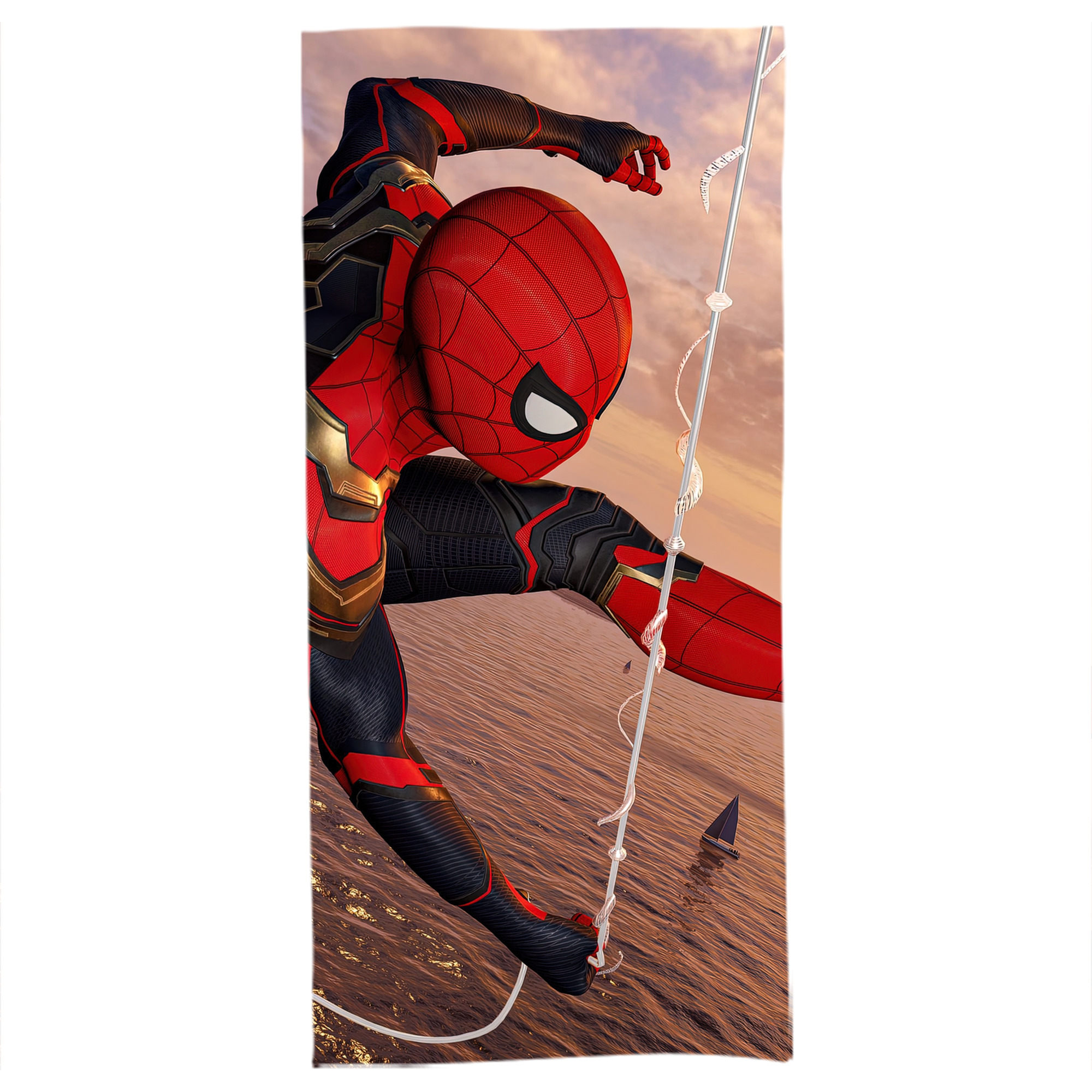 （画像用） Spider Man スパイダーマン 大判バスタオル 70×140cm 吸水速乾 柔らかい肌触り