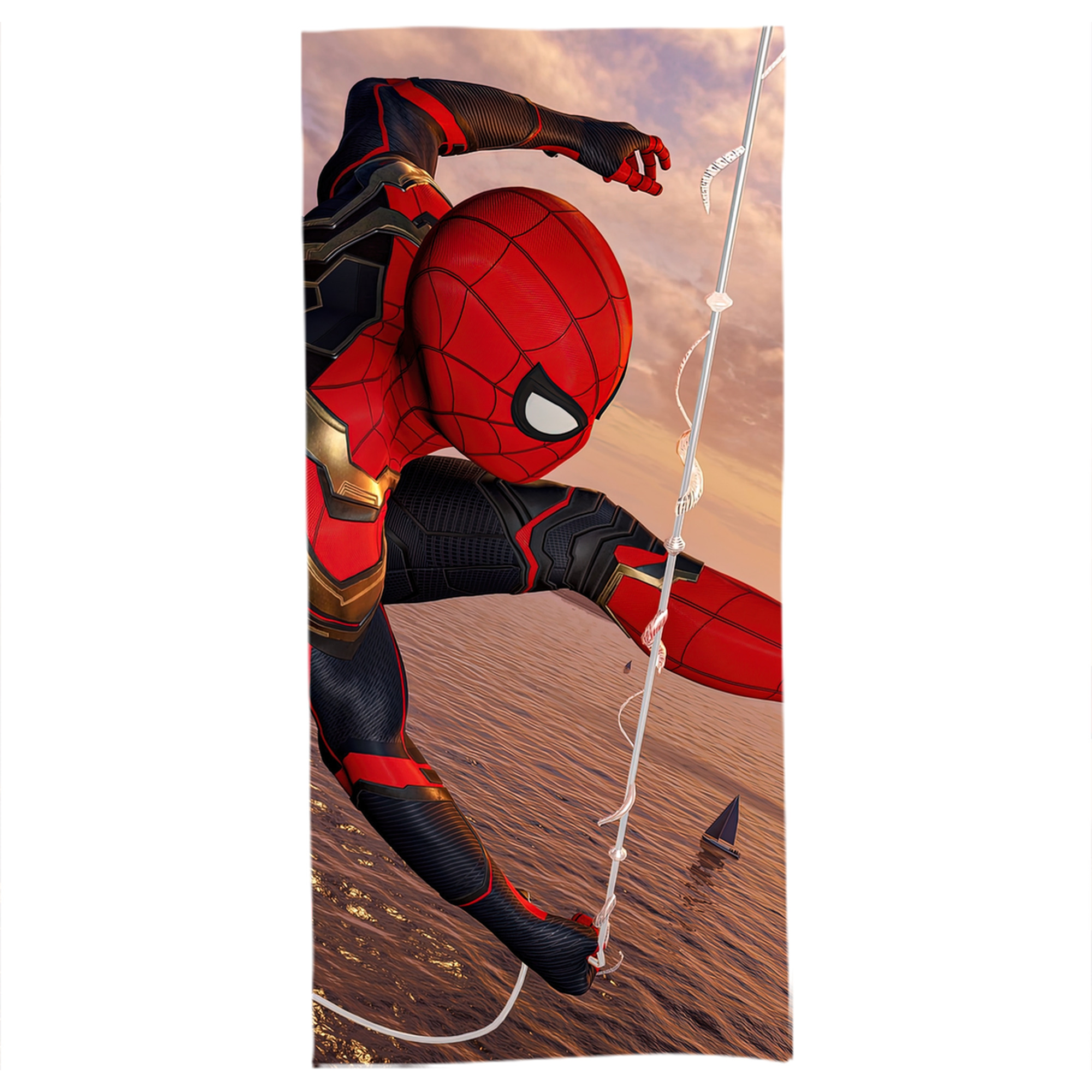 （画像用） Spider Man スパイダーマン 大判バスタオル 70×140cm 吸水速乾 柔らかい肌触り