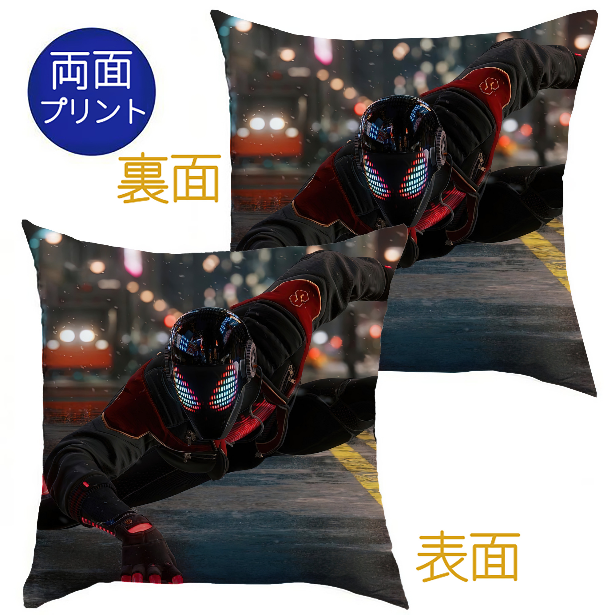 （画像用） Spider Man スパイダーマン クッションカバー＆本体セット（ポリエステル素材）