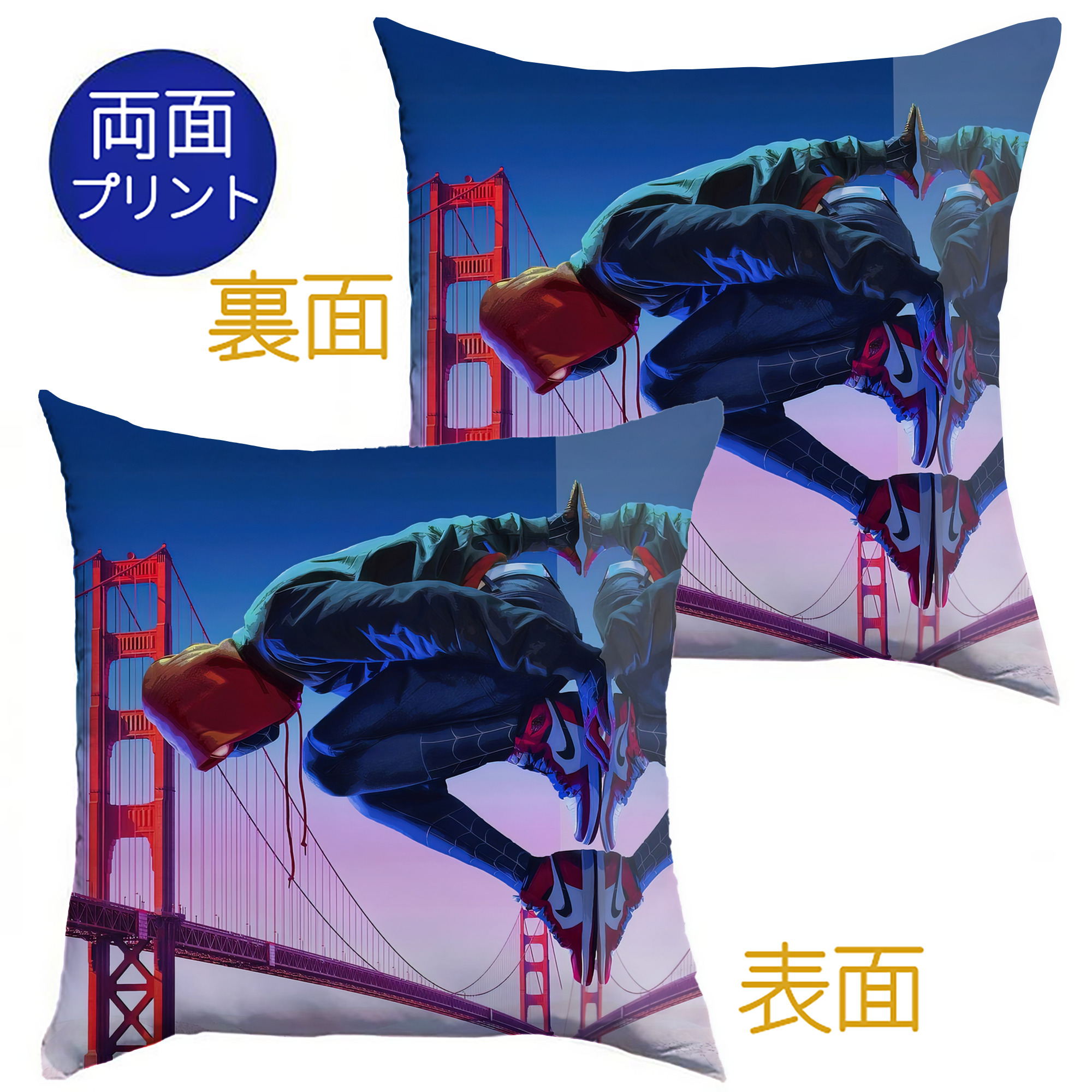 （画像用） Spider Man スパイダーマン クッションカバー＆本体セット（ポリエステル素材）