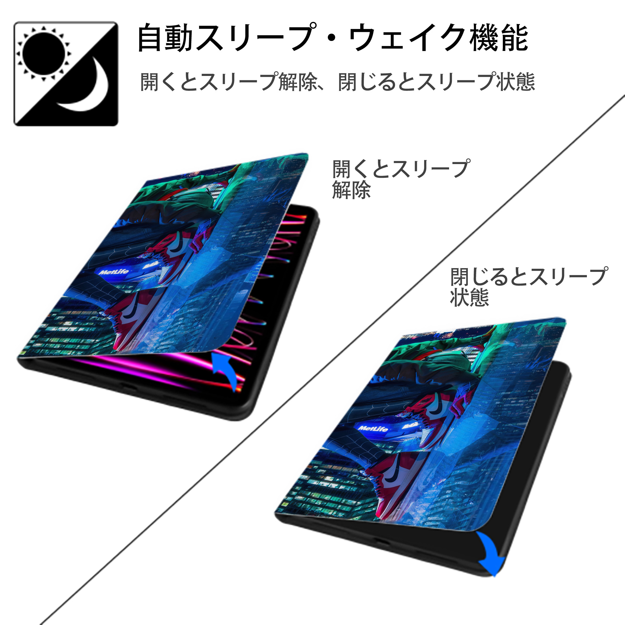 Spider Man スパイダーマン IPad ケース ブック型 PUレザー TPU 耐衝撃 軽量 薄型 ペン収納なし 全面保護 IPad 各モデル対応