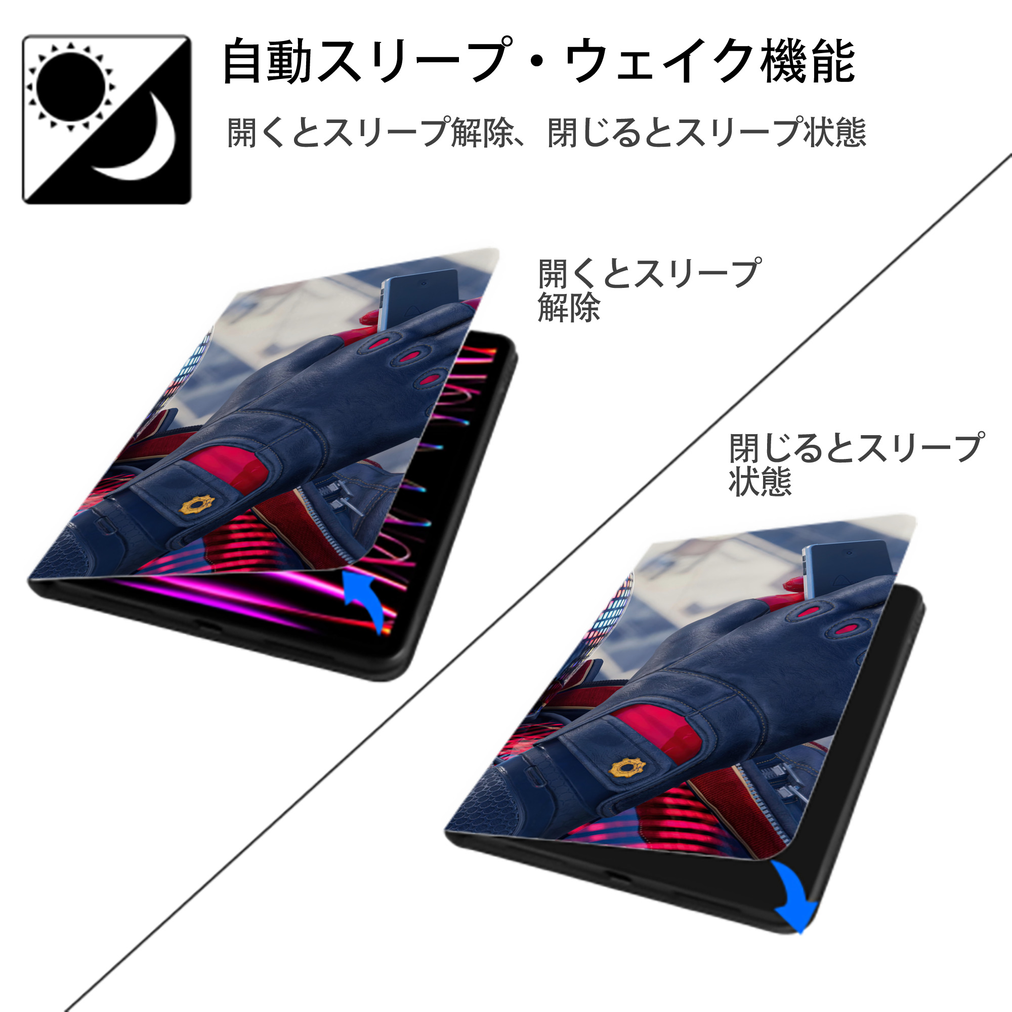 Spider Man スパイダーマン IPad ケース ブック型 PUレザー TPU 耐衝撃 軽量 薄型 ペン収納なし 全面保護 IPad 各モデル対応