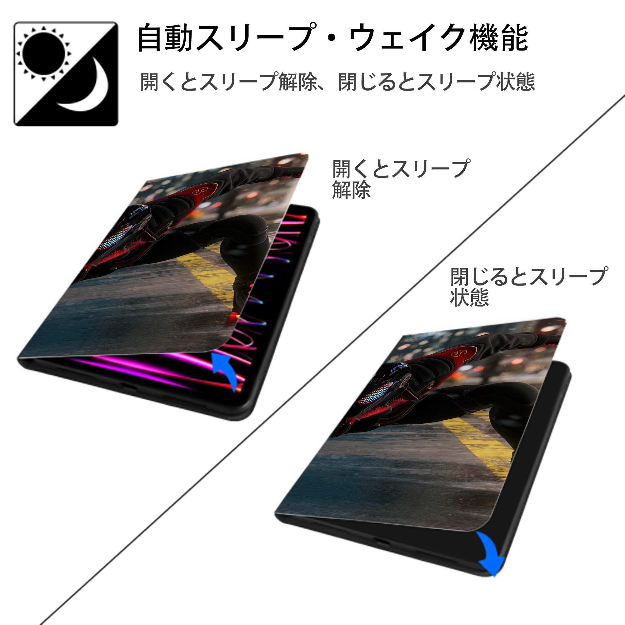 Spider Man スパイダーマン IPad ケース ブック型 PUレザー TPU 耐衝撃 軽量 薄型 ペン収納なし 全面保護 IPad 各モデル対応