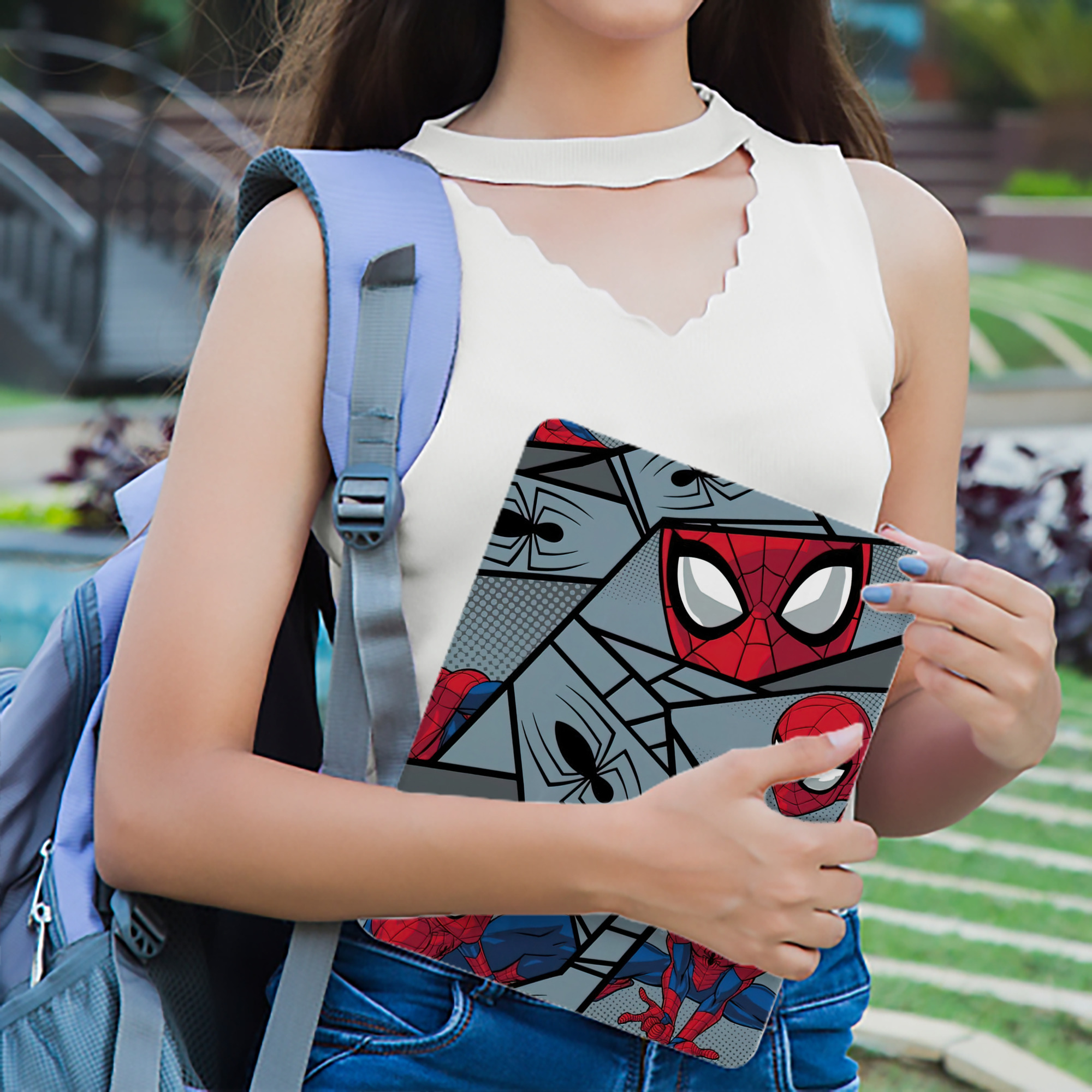 Spider Man スパイダーマン IPad ケース ブック型 PUレザー TPU 耐衝撃 軽量 薄型 ペン収納なし 全面保護 IPad 各モデル対応