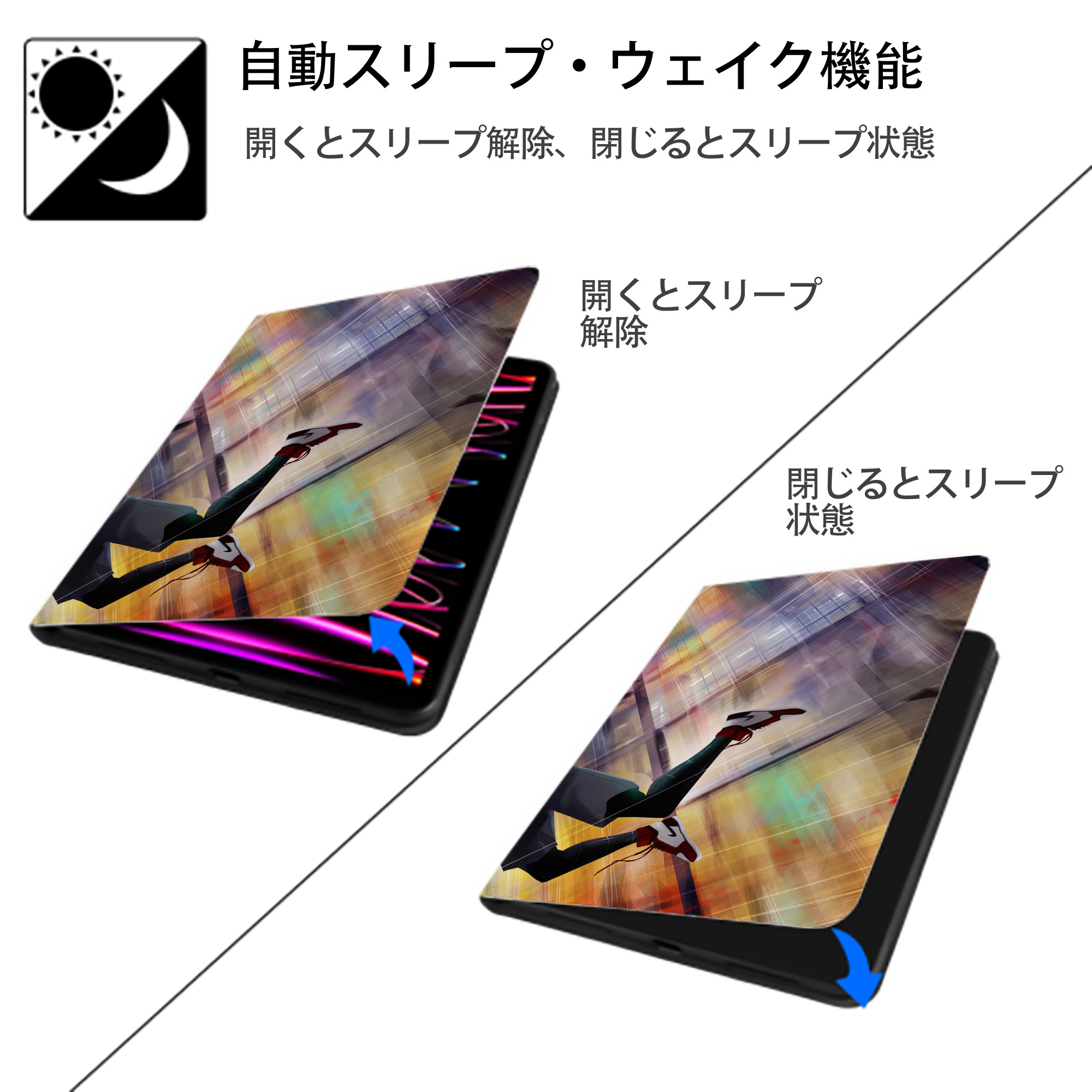 Spider Man スパイダーマン IPad ケース ブック型 PUレザー TPU 耐衝撃 軽量 薄型 ペン収納なし 全面保護 IPad 各モデル対応