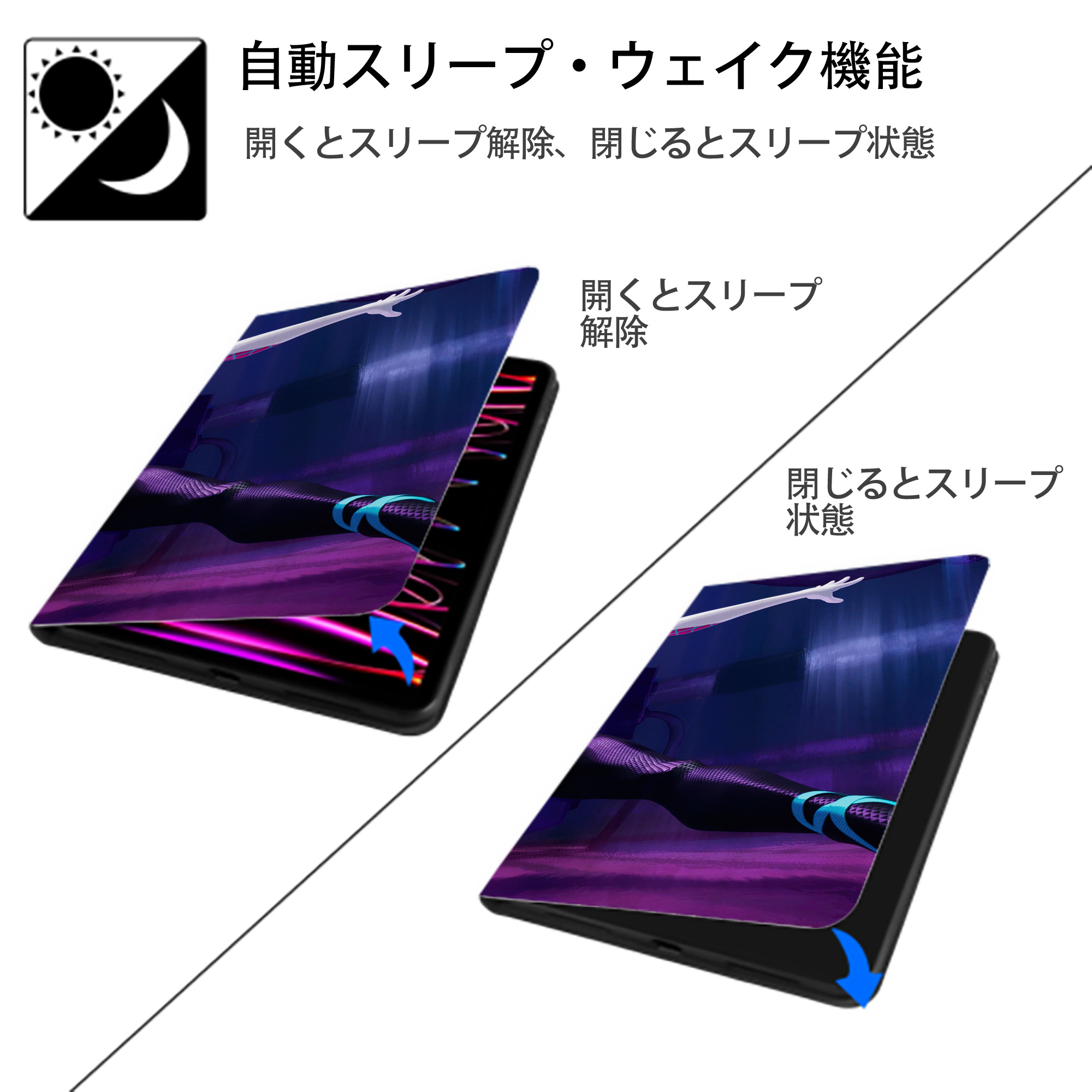 Spider Man スパイダーマン IPad ケース ブック型 PUレザー TPU 耐衝撃 軽量 薄型 ペン収納なし 全面保護 IPad 各モデル対応