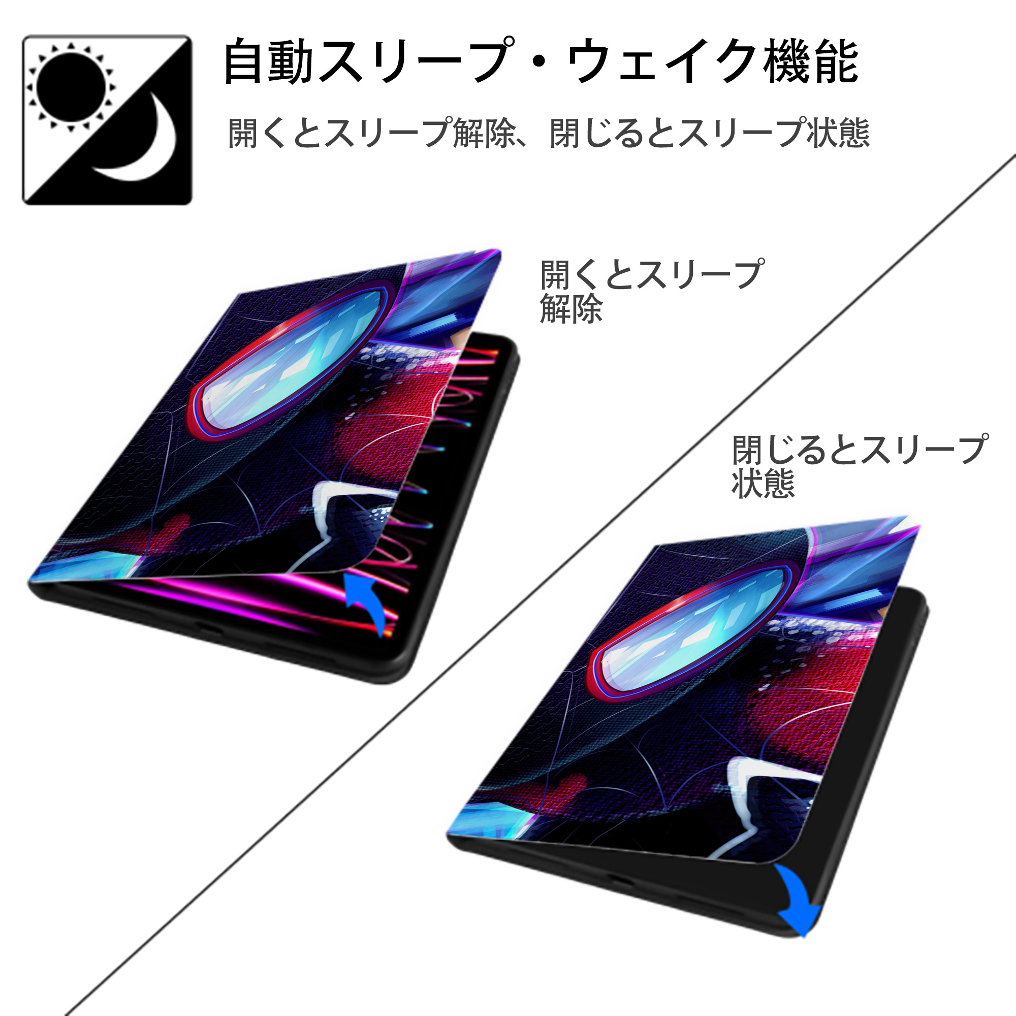 Spider Man スパイダーマン IPadケース ペンホルダー付き ブックスタイルデザイン