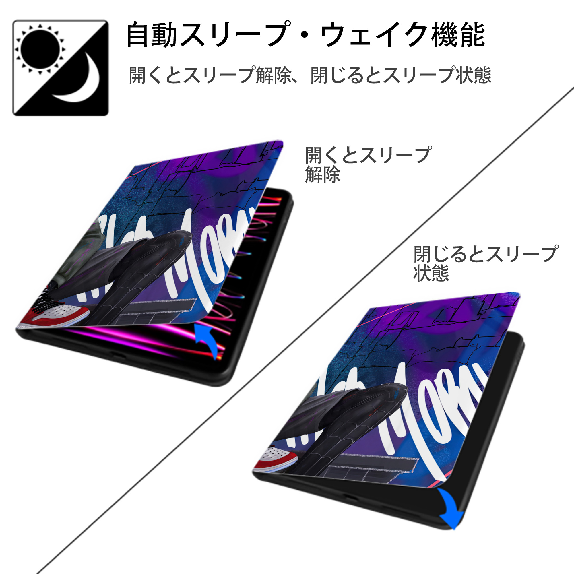 Spider Man スパイダーマン IPadケース ペンホルダー付き ブックスタイルデザイン