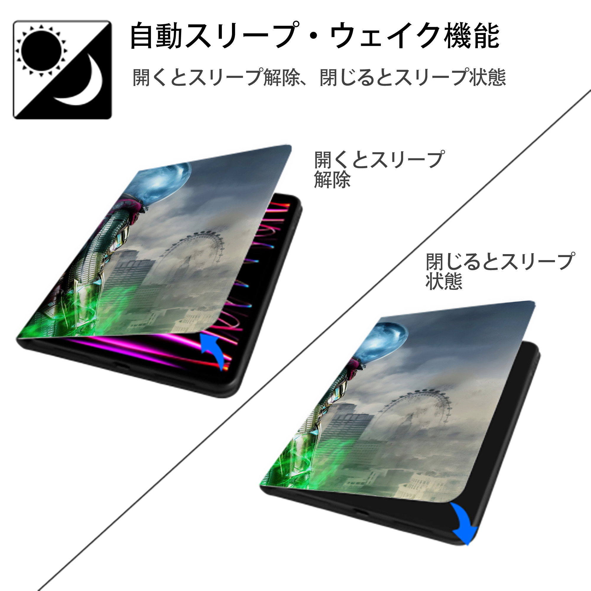 Spider Man スパイダーマン IPadケース ペンホルダー付き ブックスタイルデザイン