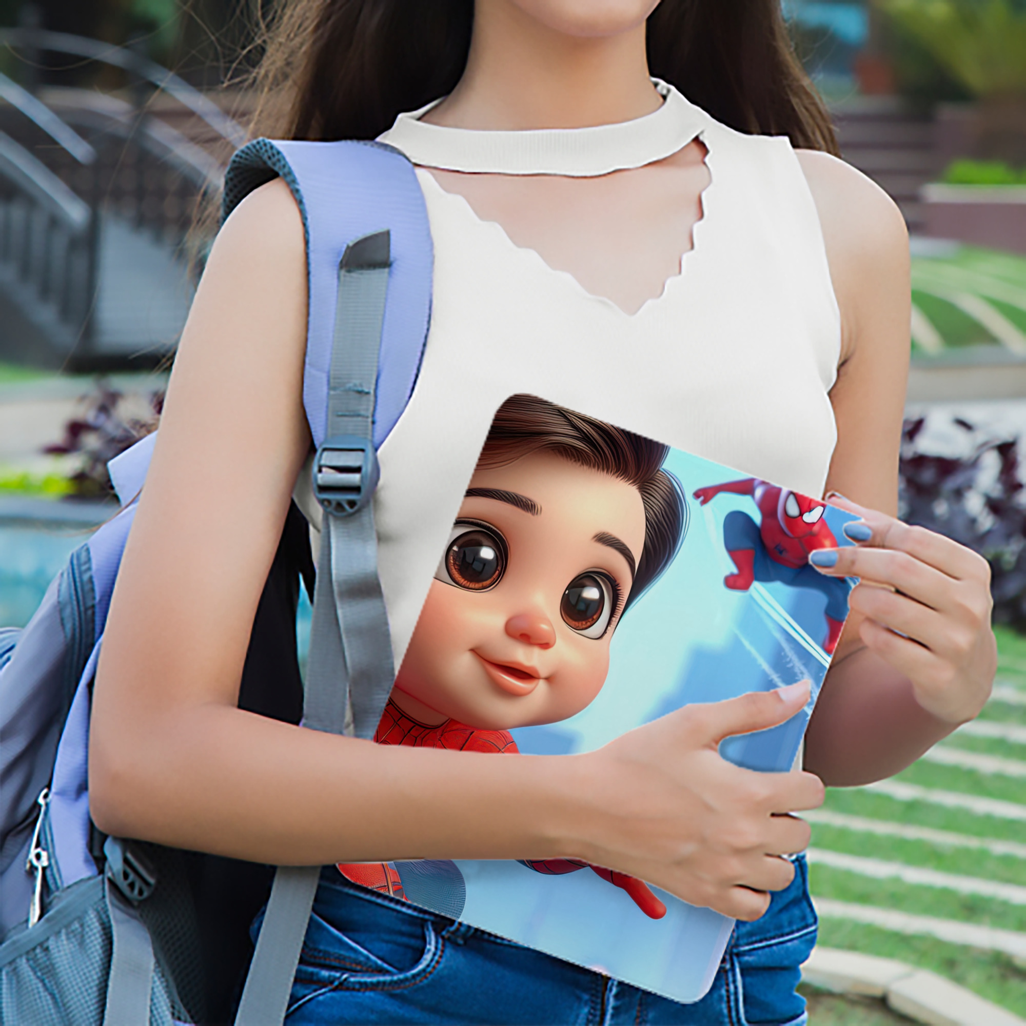 Spider Man スパイダーマン IPadケース ペンホルダー付き ブックスタイルデザイン