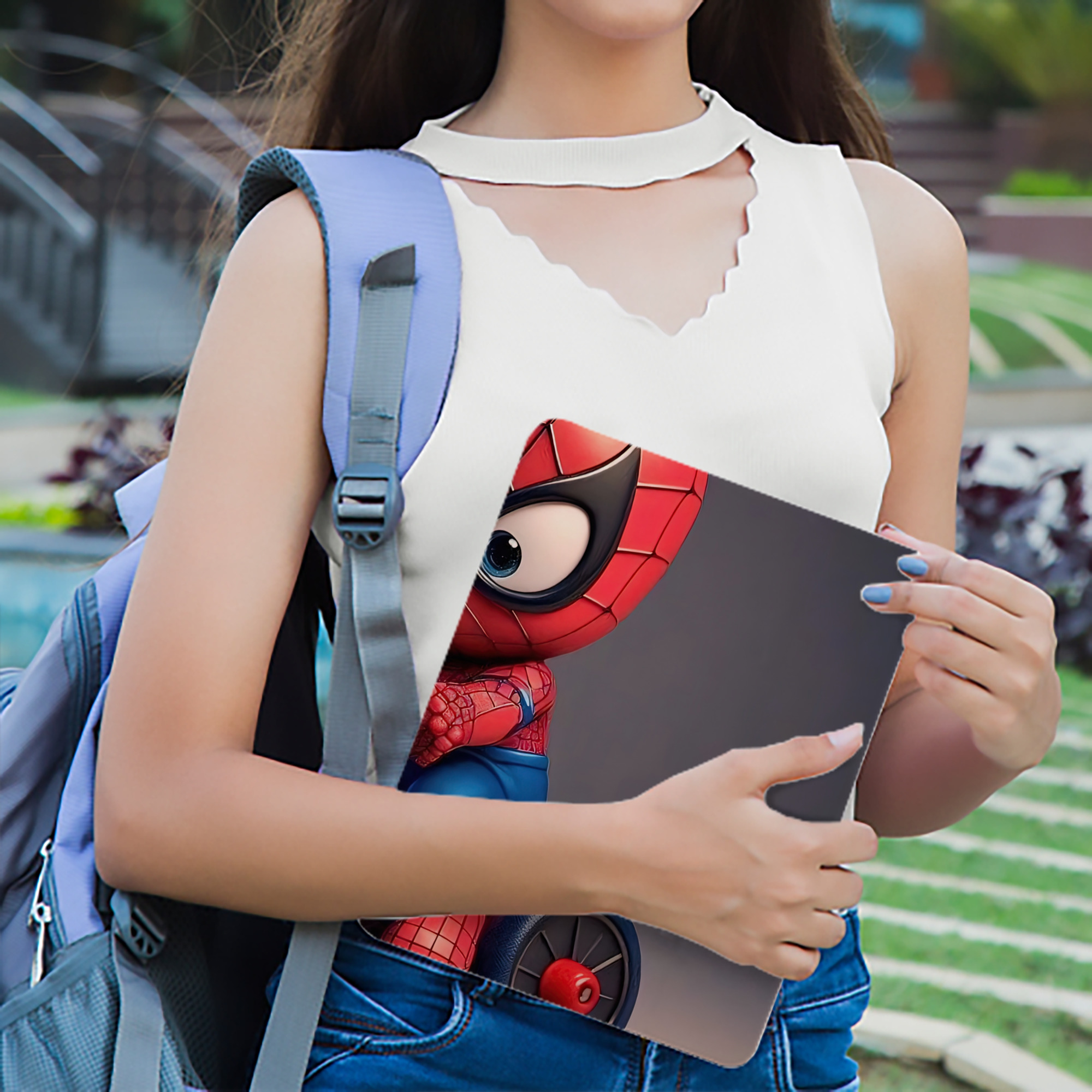 Spider Man スパイダーマン IPadケース ペンホルダー付き ブックスタイルデザイン