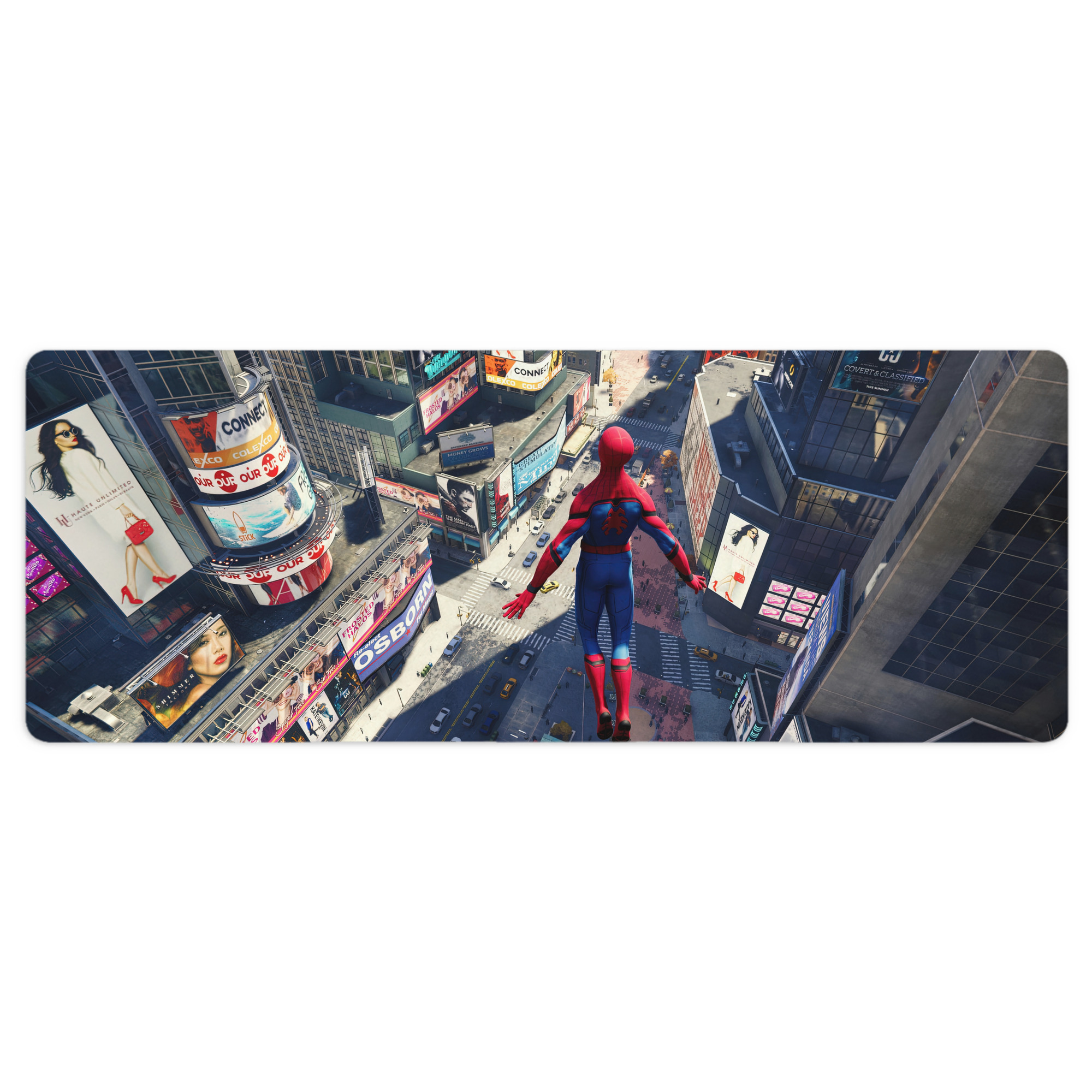（画像用） Spider Man スパイダーマン ステッチ加工 大判デスクマット／滑り止めマウスパッド