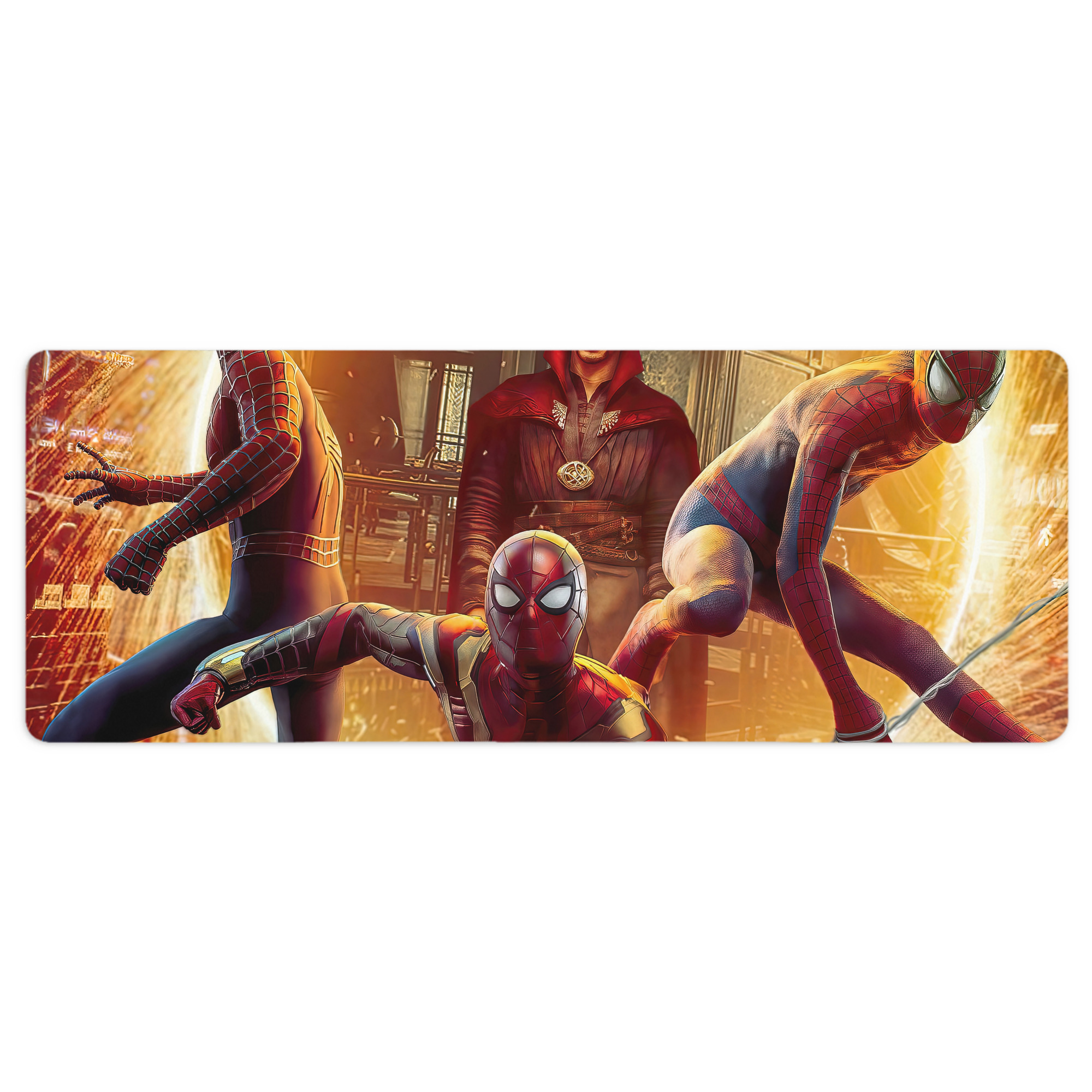 （画像用） Spider Man スパイダーマン ステッチ加工 大判デスクマット／滑り止めマウスパッド