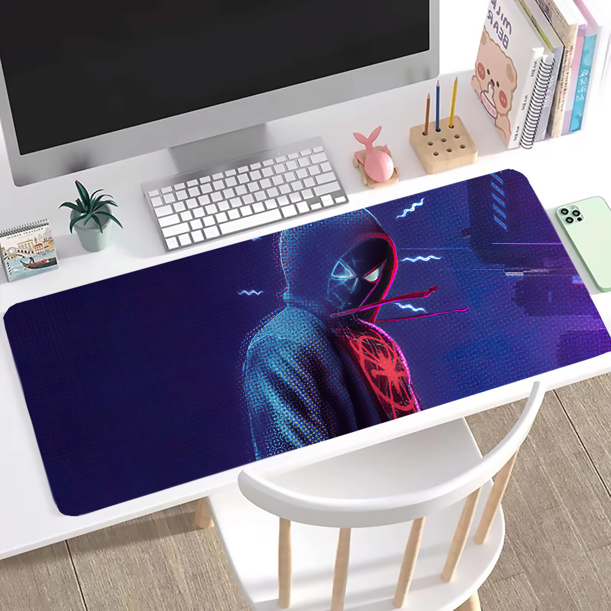 （画像用） Spider Man スパイダーマン ステッチ加工 大判デスクマット／滑り止めマウスパッド