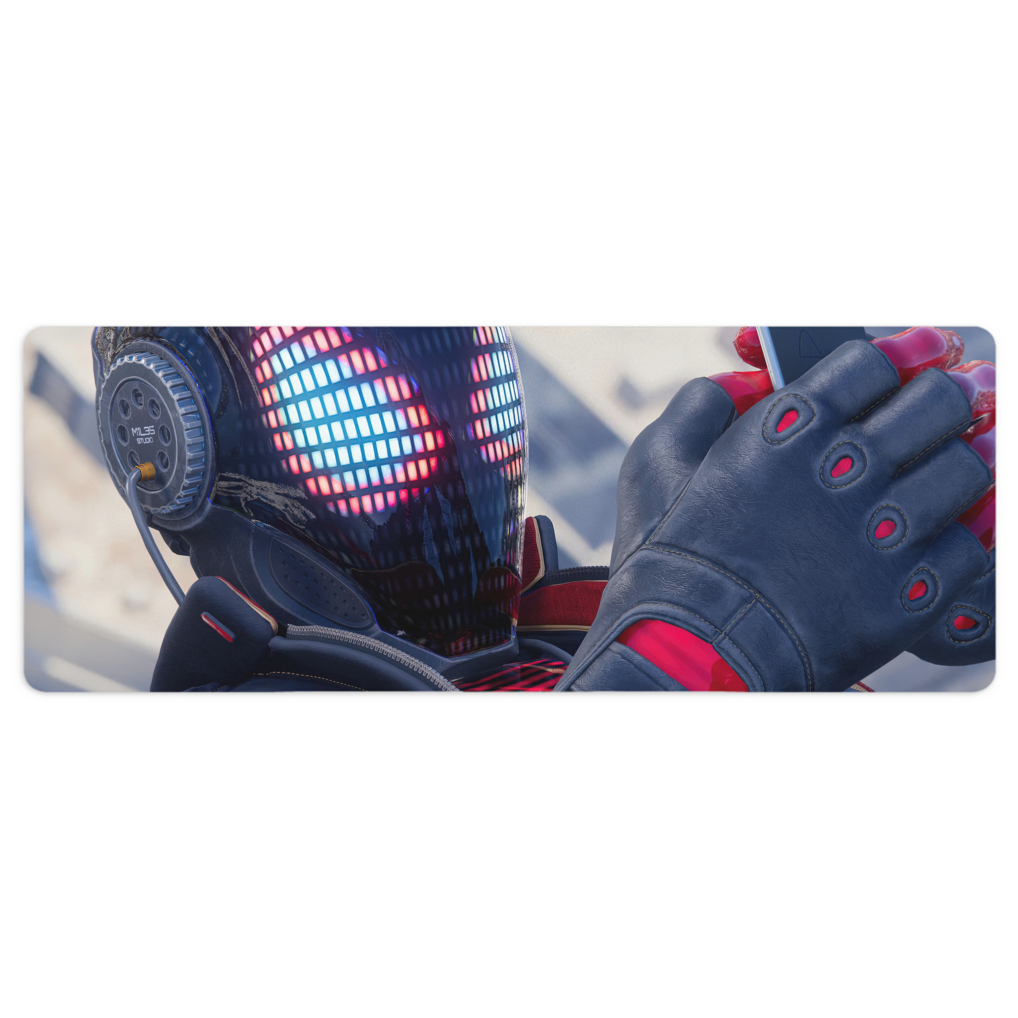 （画像用） Spider Man スパイダーマン ステッチ加工 大判デスクマット／滑り止めマウスパッド