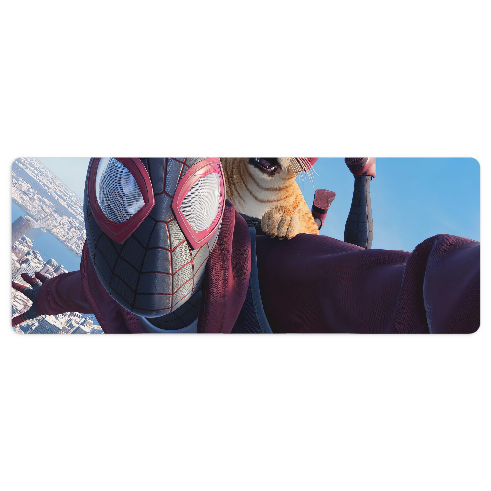 （画像用） Spider Man スパイダーマン ステッチ加工 大判デスクマット／滑り止めマウスパッド