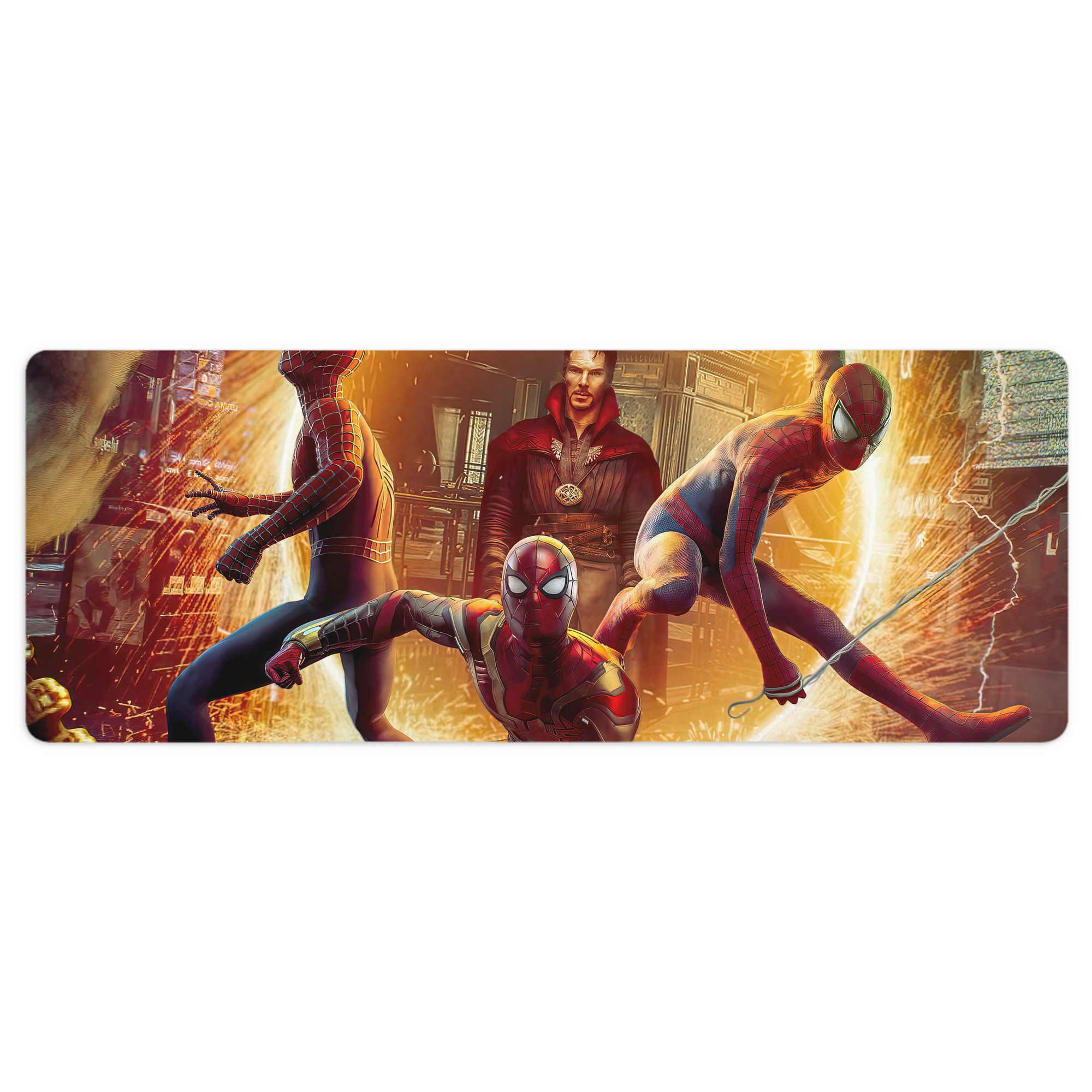 （画像用） Spider Man スパイダーマン ステッチ加工 大判デスクマット／滑り止めマウスパッド