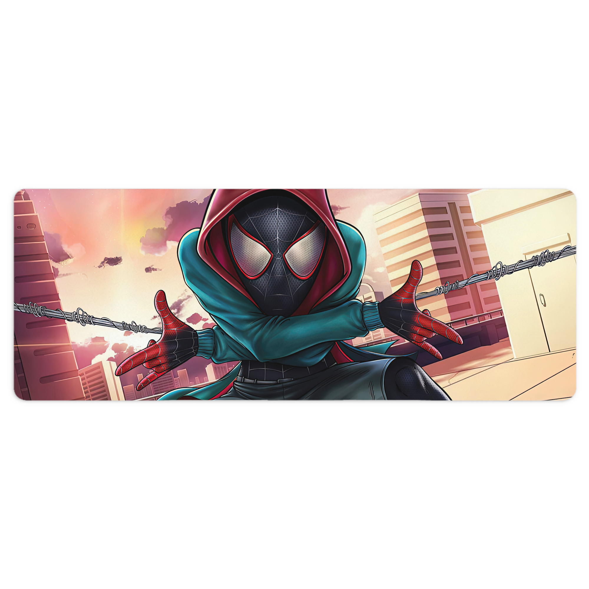 （画像用） Spider Man スパイダーマン ステッチ加工 大判デスクマット／滑り止めマウスパッド