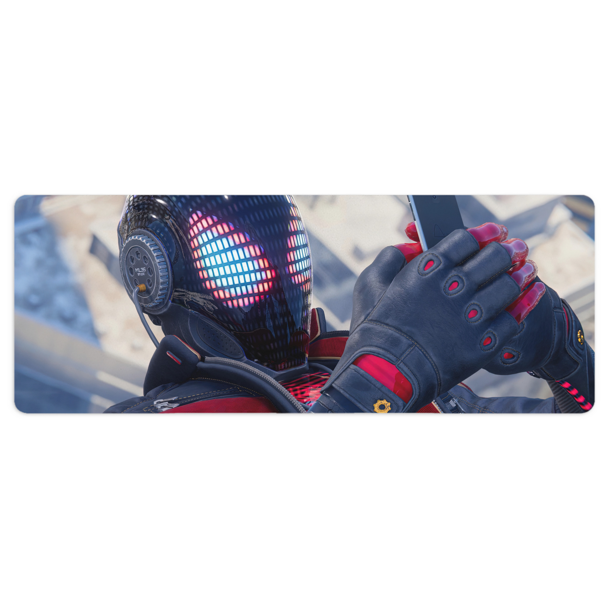 （画像用） Spider Man スパイダーマン ステッチ加工 大判デスクマット／滑り止めマウスパッド