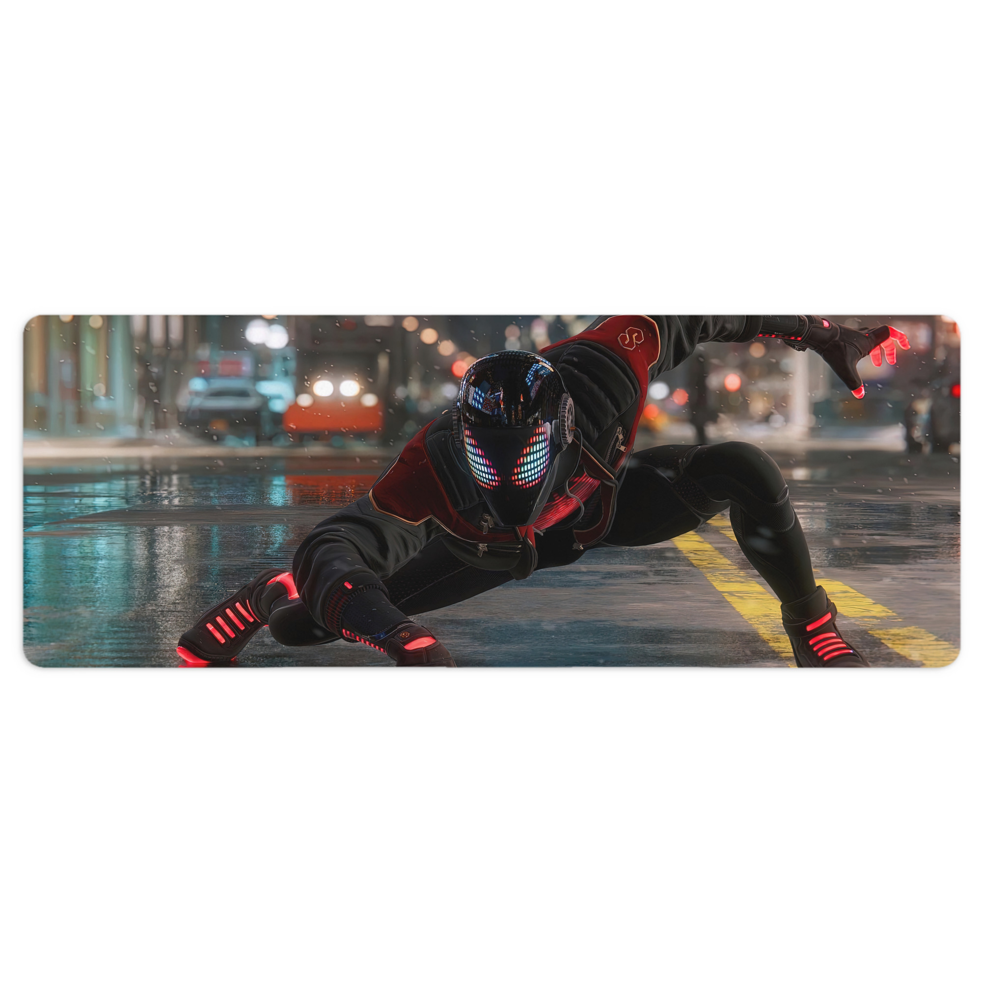 （画像用） Spider Man スパイダーマン ステッチ加工 大判デスクマット／滑り止めマウスパッド