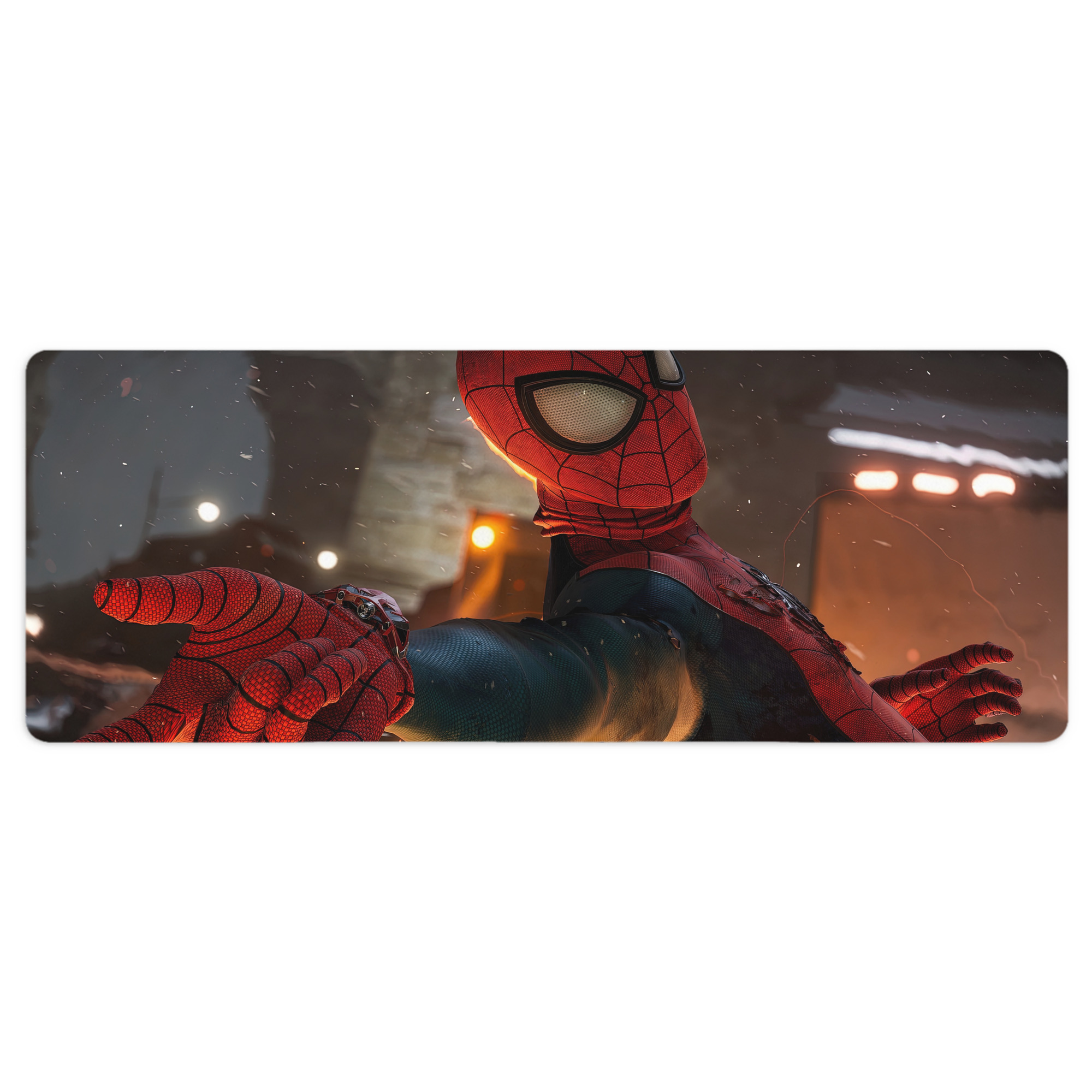 （画像用） Spider Man スパイダーマン ステッチ加工 大判デスクマット／滑り止めマウスパッド