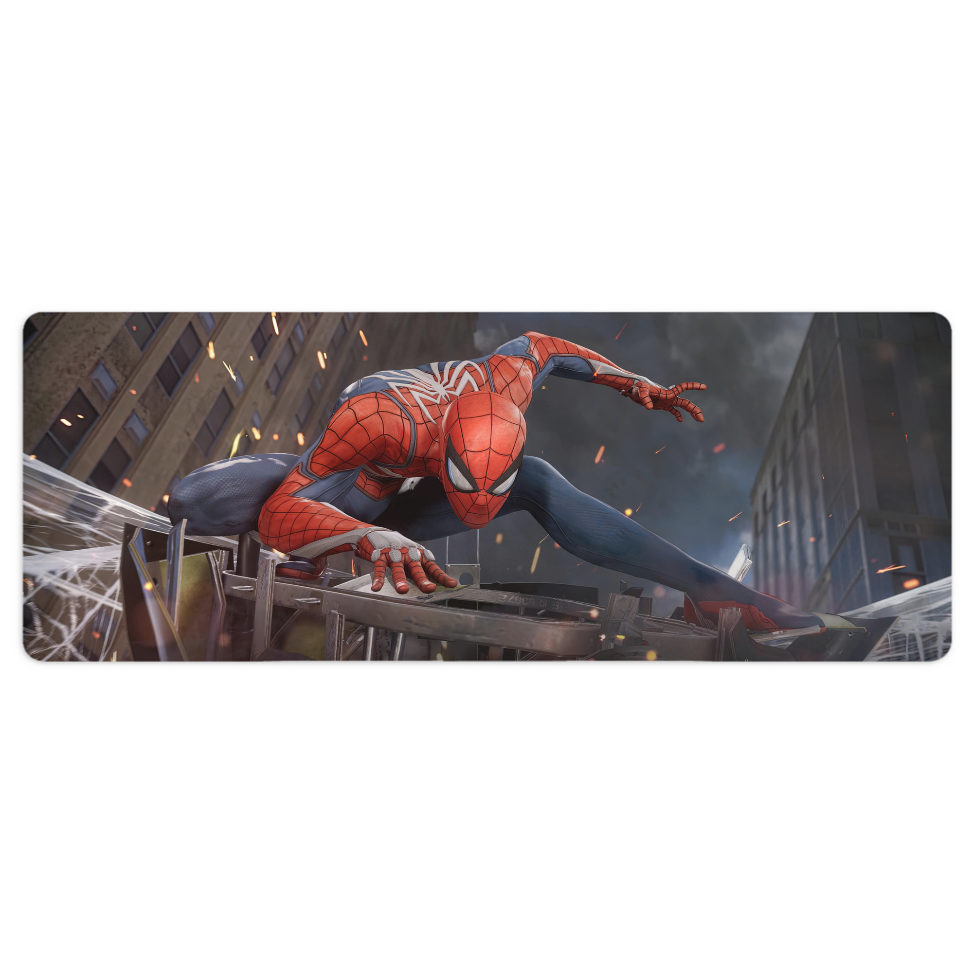 （画像用） Spider Man スパイダーマン ステッチ加工 大判デスクマット／滑り止めマウスパッド