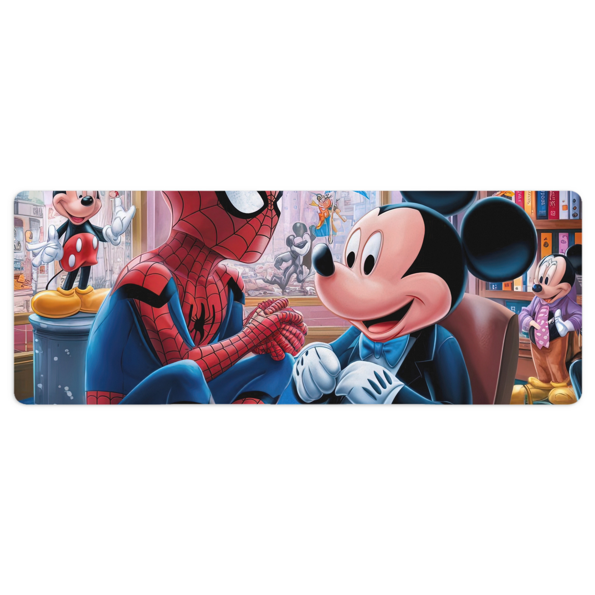 （画像用） Spider Man スパイダーマン ステッチ加工 大判デスクマット／滑り止めマウスパッド
