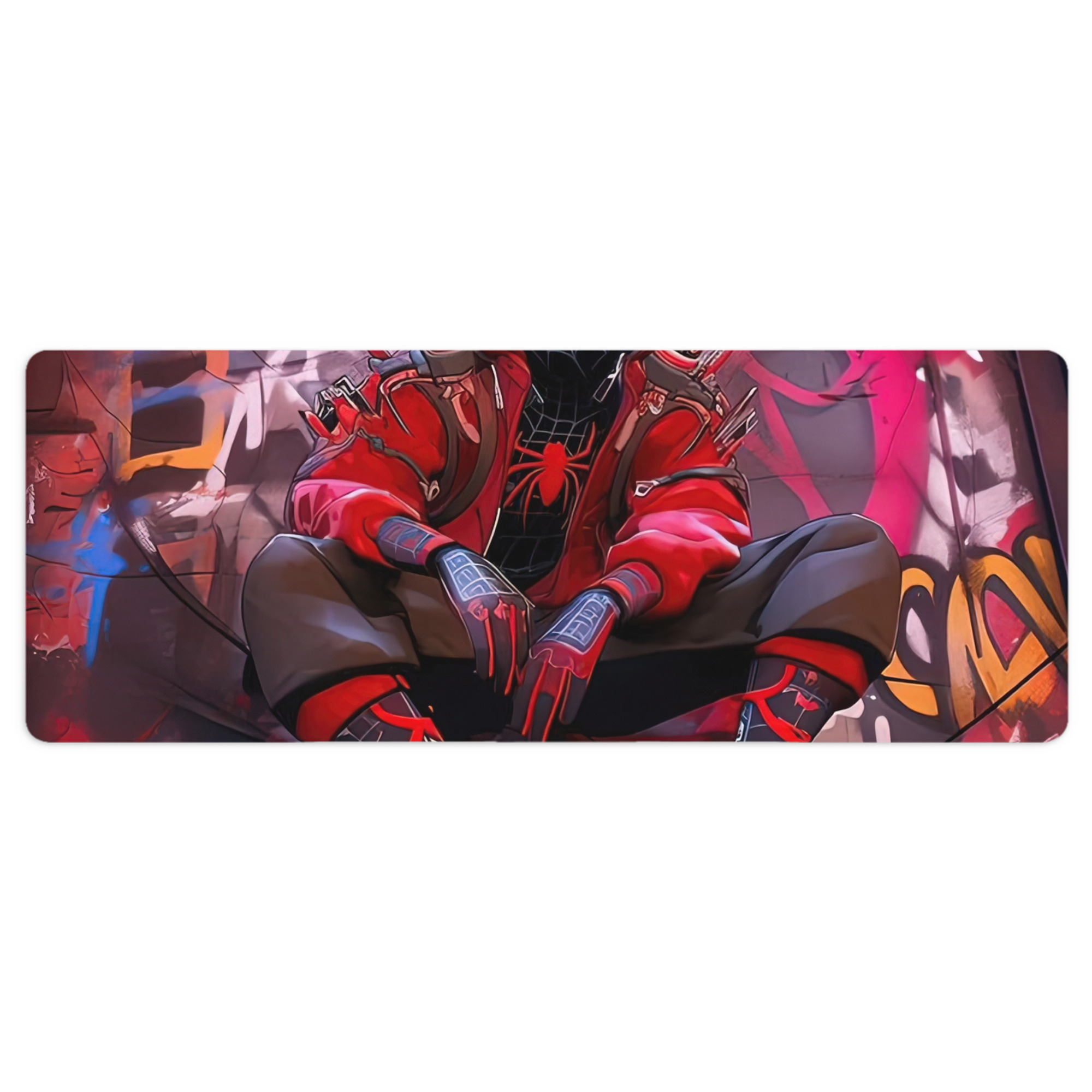 （画像用） Spider Man スパイダーマン ステッチ加工 大判デスクマット／滑り止めマウスパッド