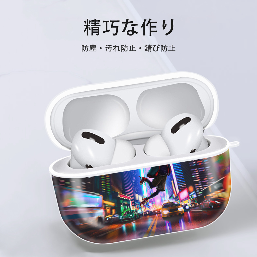 Spider Man スパイダーマン 【AirPods Pro用】ハードシェル保護ケース 耐衝撃・防指紋・カラビナ付き商品仕様